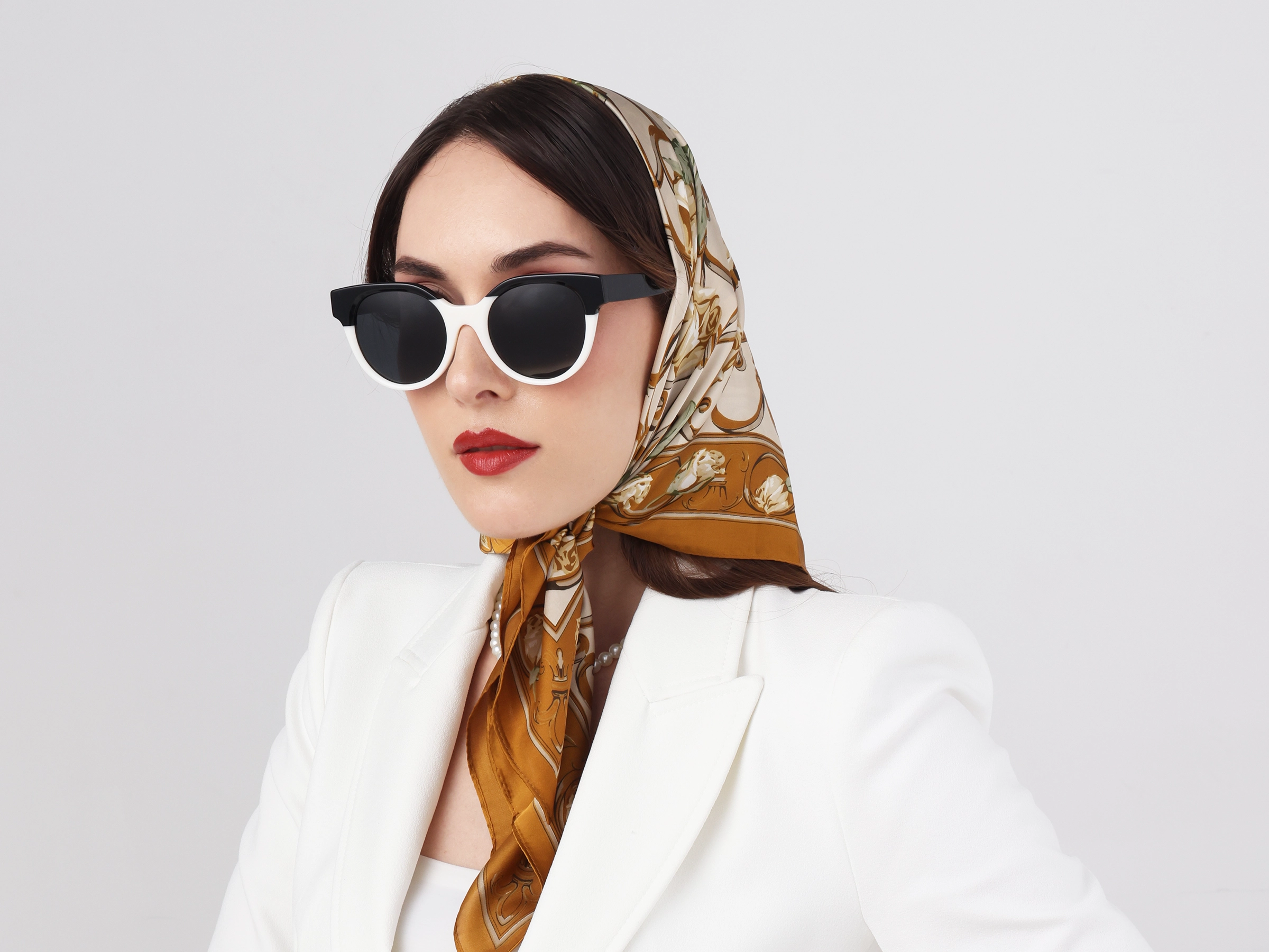 Round Acetate Frame With Dark Grey Tint Sunglasses