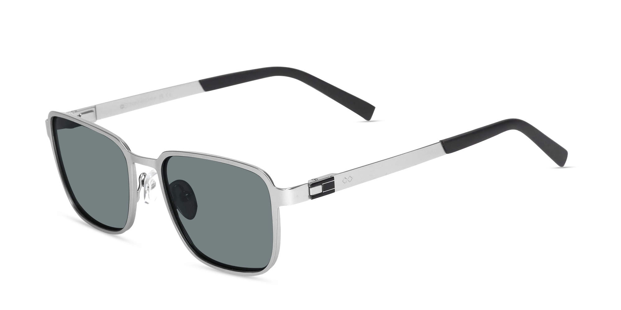 Matte Silver Metal Full-Rim Sunglasses With Nose Pads 3 Matte Silver Metal Full-Rim Sunglasses With Nose Pads 3