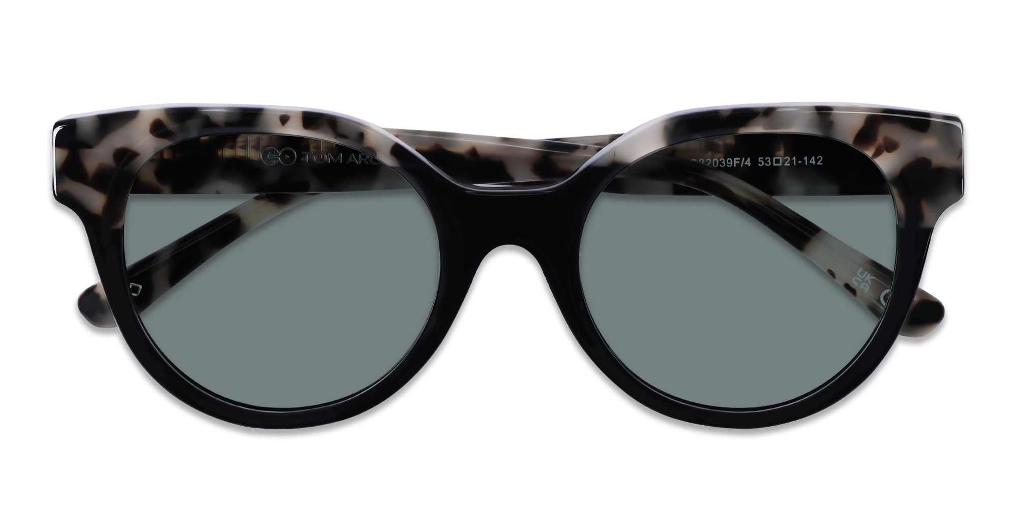 Round Oversized Dark Grey Tint Sunglasses