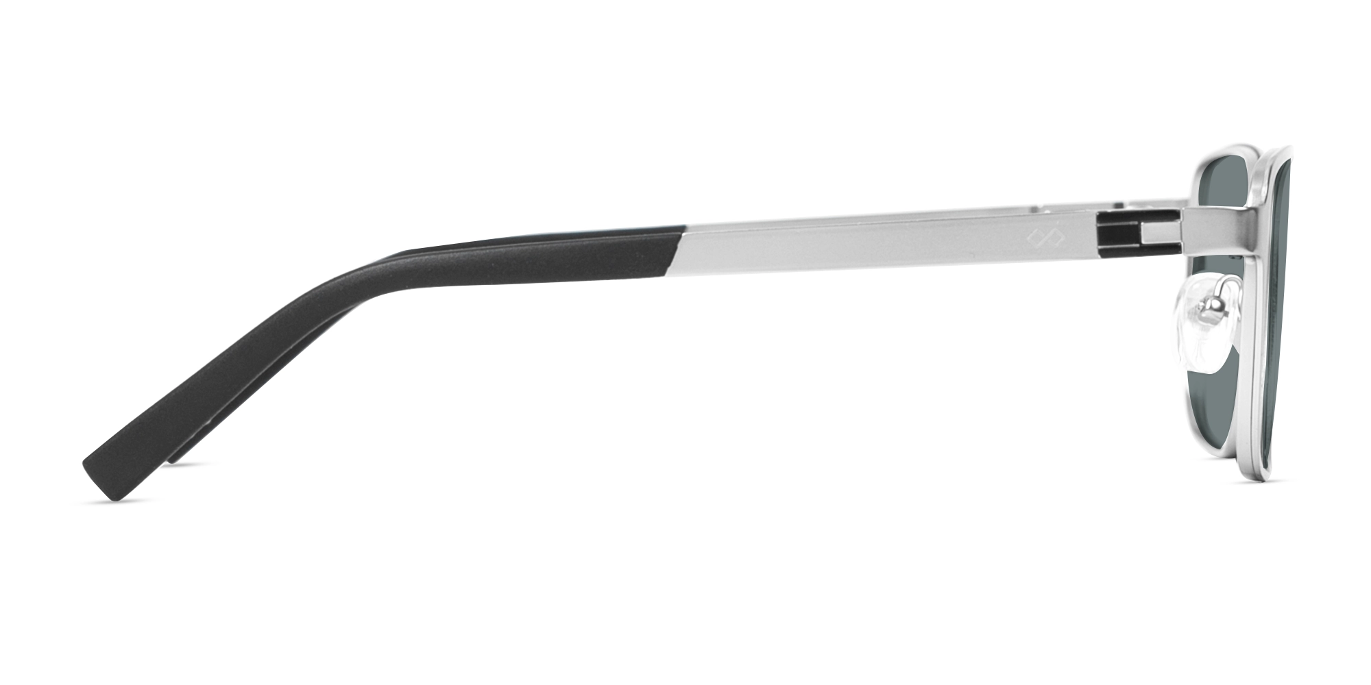Matte Silver Metal Full-Rim Sunglasses With Nose Pads  4