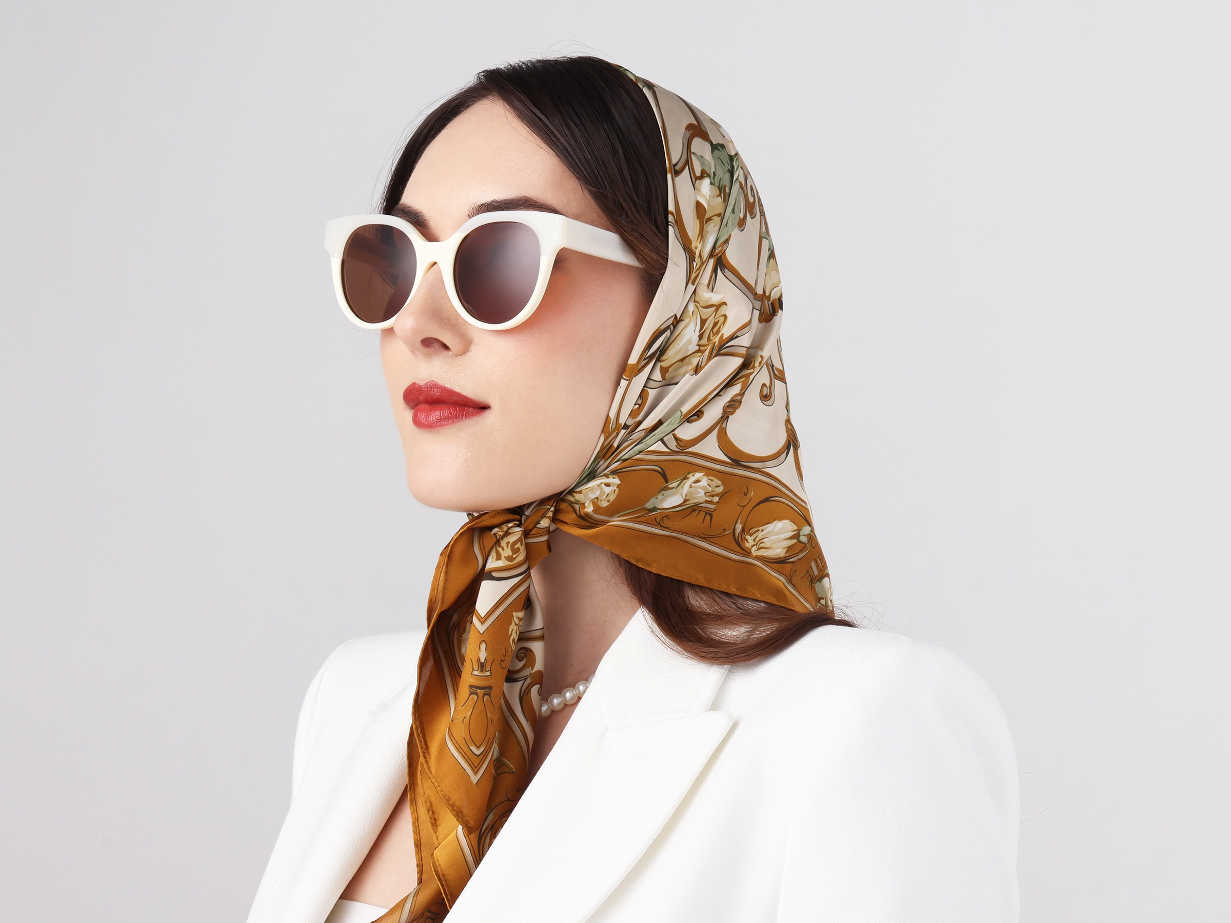 Round Acetate Dark Brown Tint Sunglasses