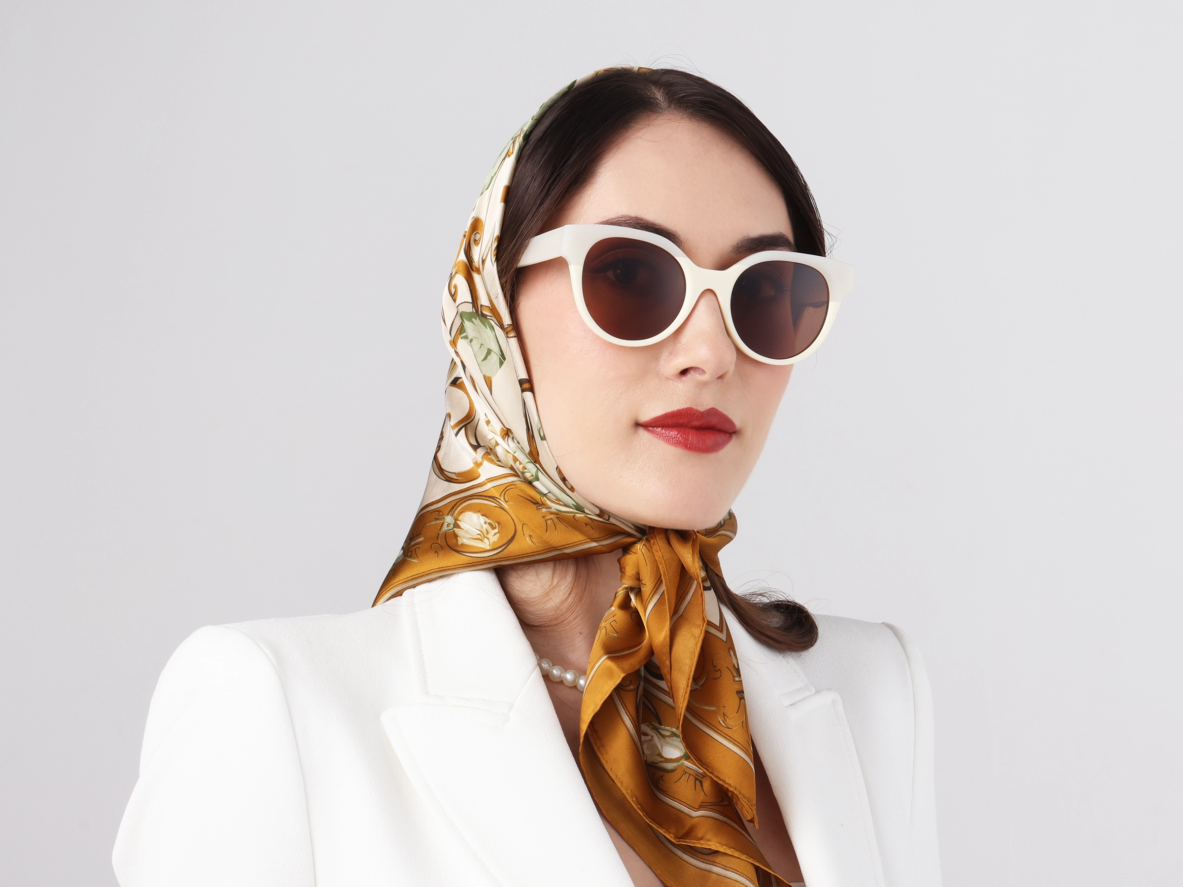 Round Acetate Dark Brown Tint Sunglasses