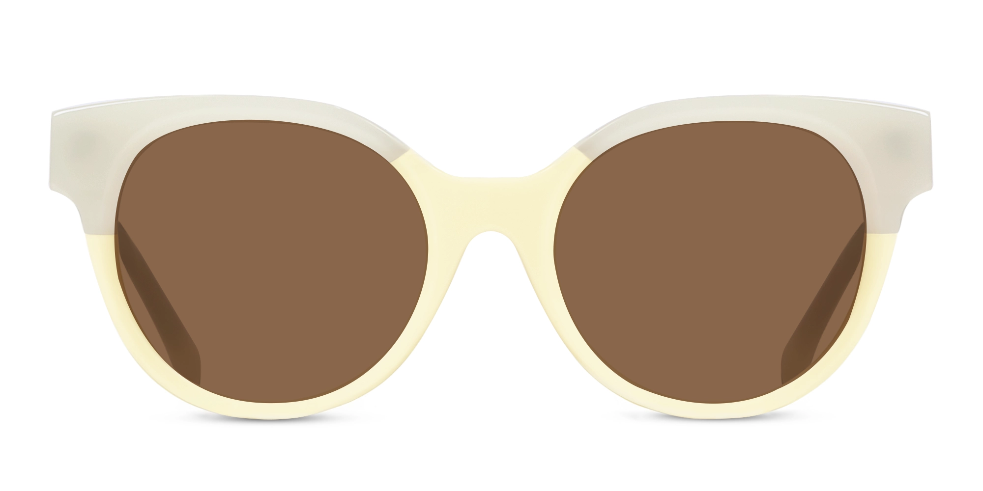 Round Acetate Dark Brown Tint Sunglasses