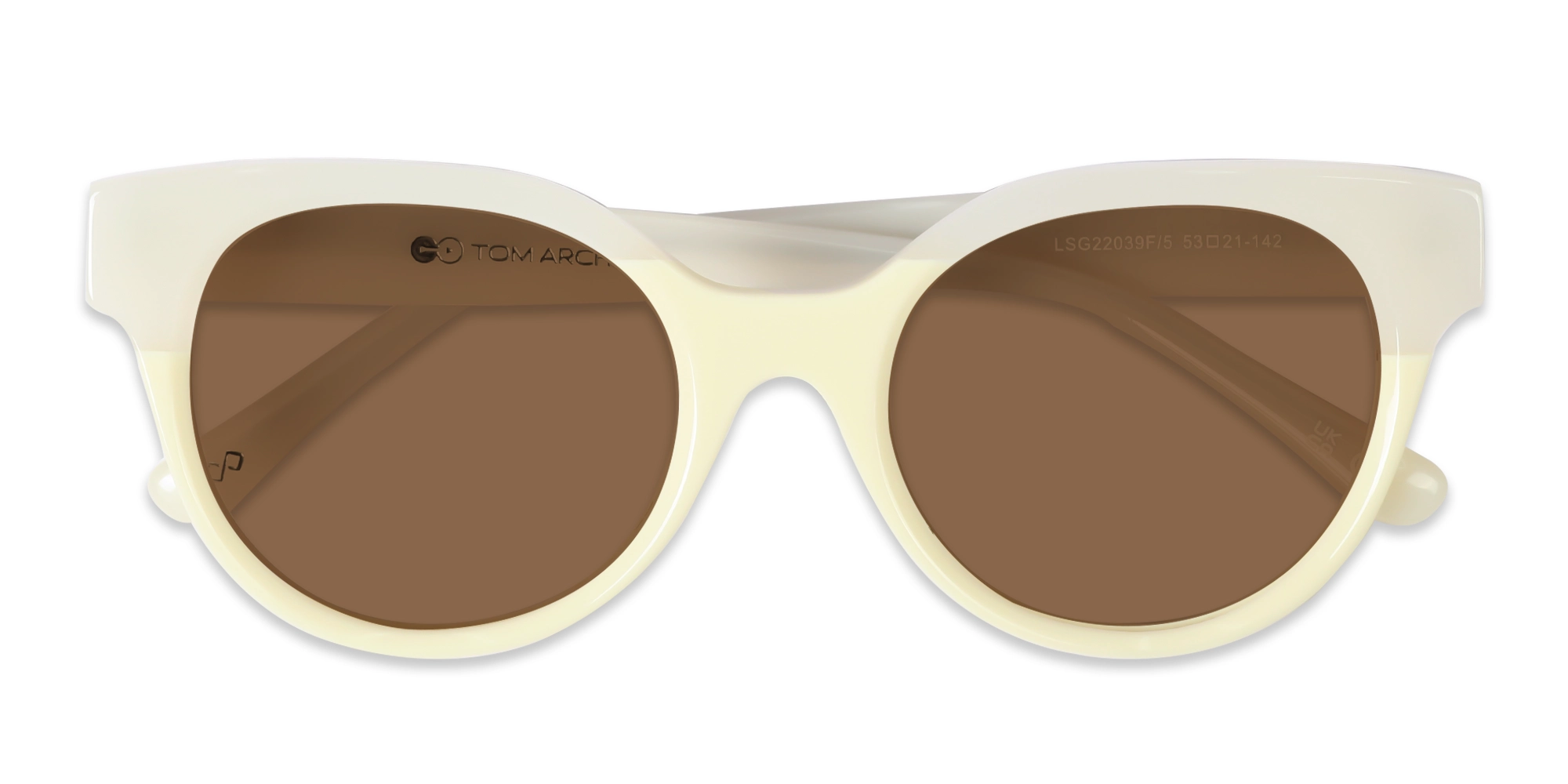 Round Acetate Dark Brown Tint Sunglasses