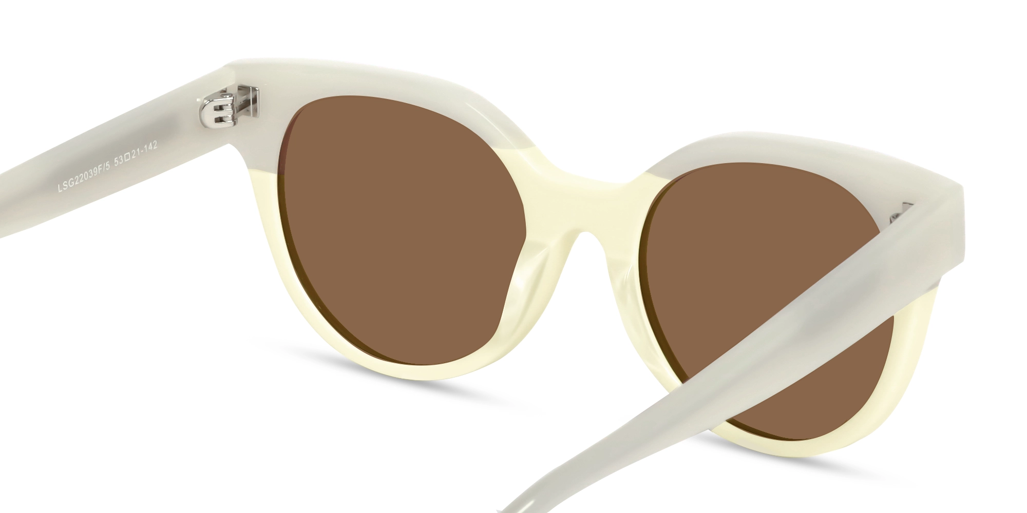 Round Acetate Dark Brown Tint Sunglasses