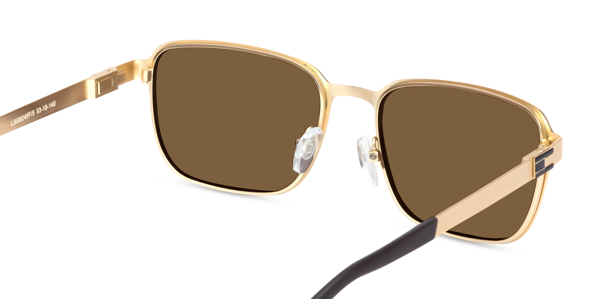 Matte Champagne Gold Square Full-Rim Sunglasses 5