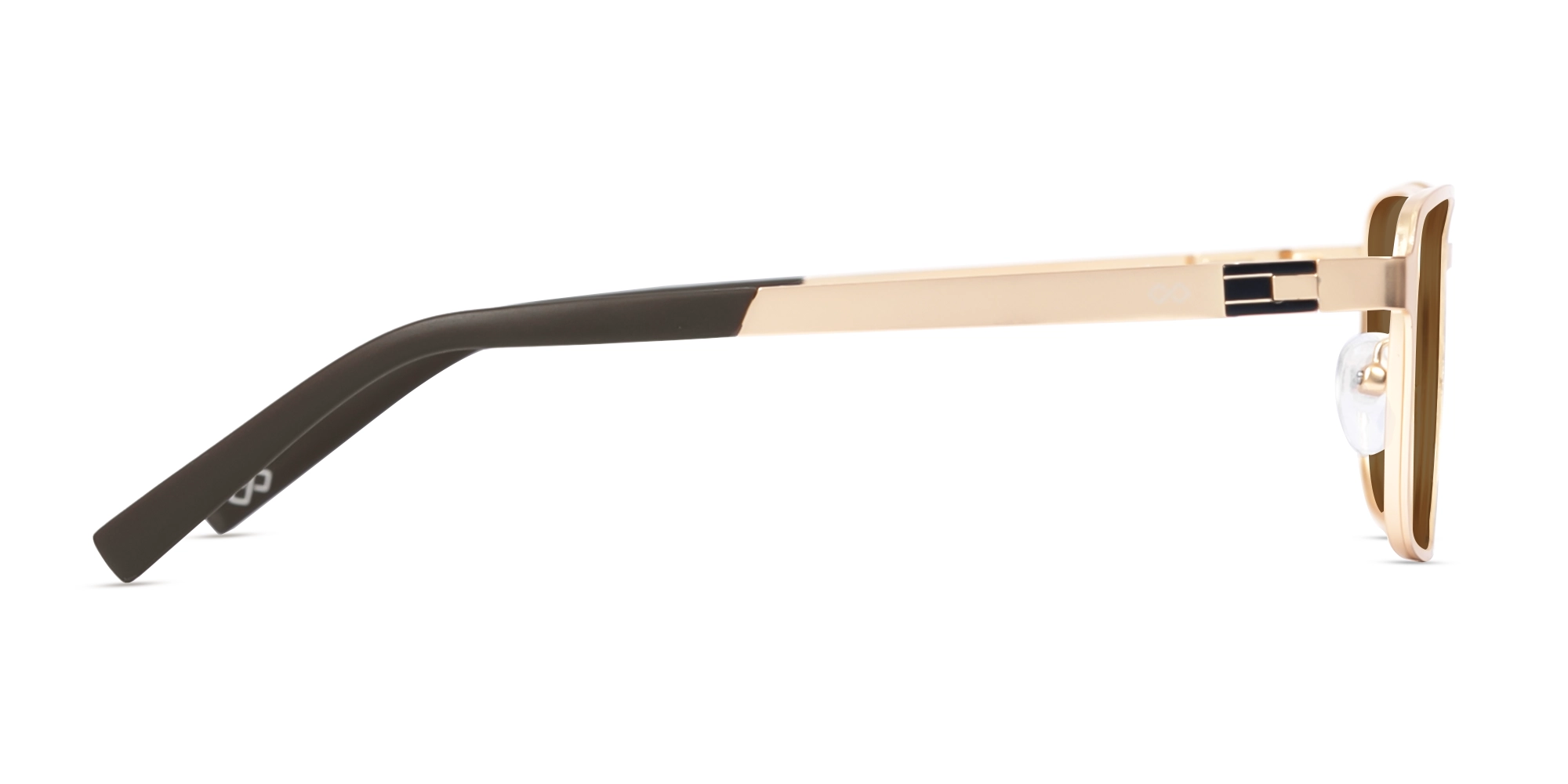 Matte Champagne Gold Square Full-Rim Sunglasses 4