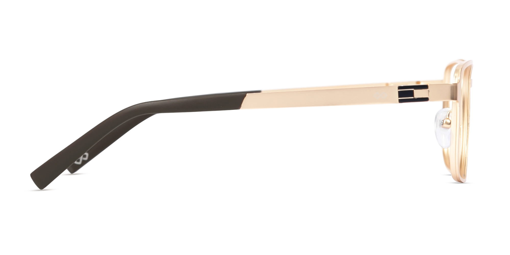 Gold & Brown Square Glasses-4