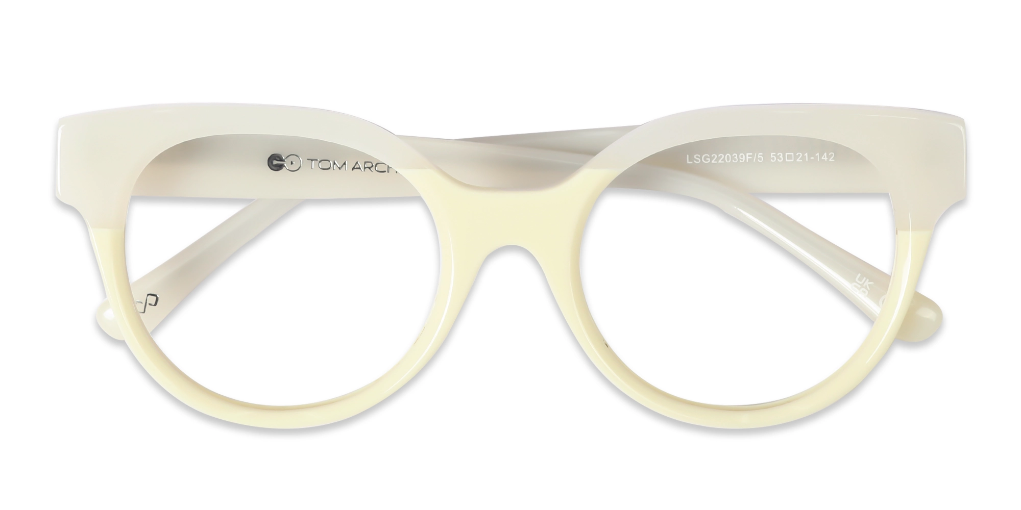 Dove White & Ivory White Round Glasses