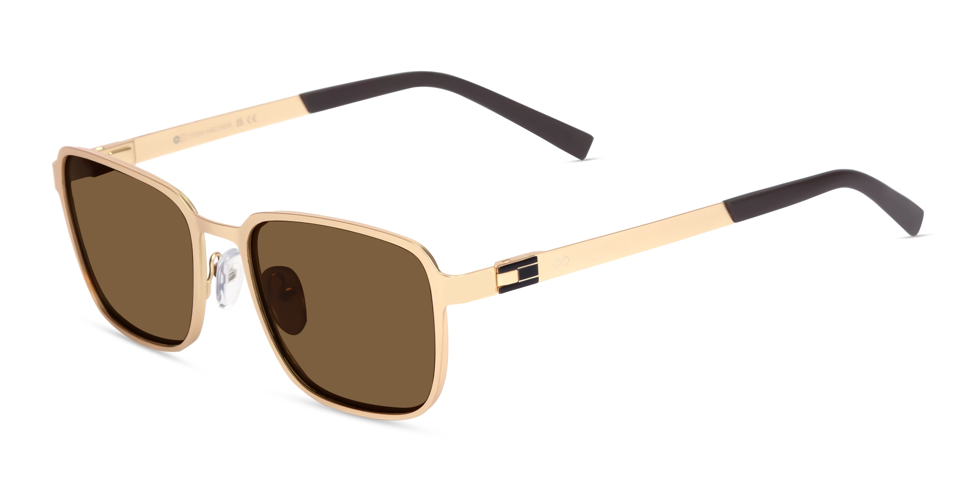 Matte Champagne Gold Square Full-Rim Sunglasses 3