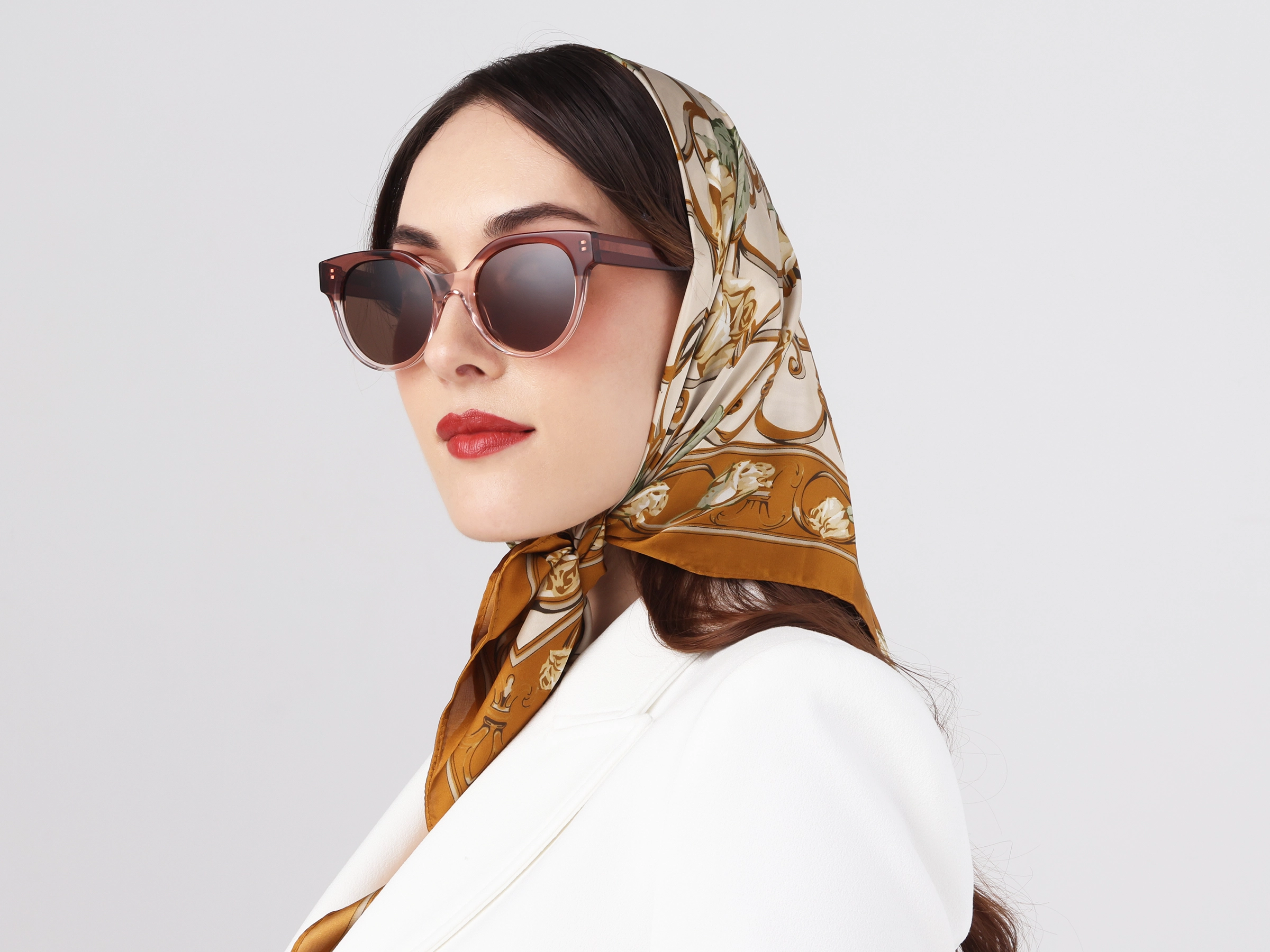 Round Oversized Brown Tint Sunglasses For Women