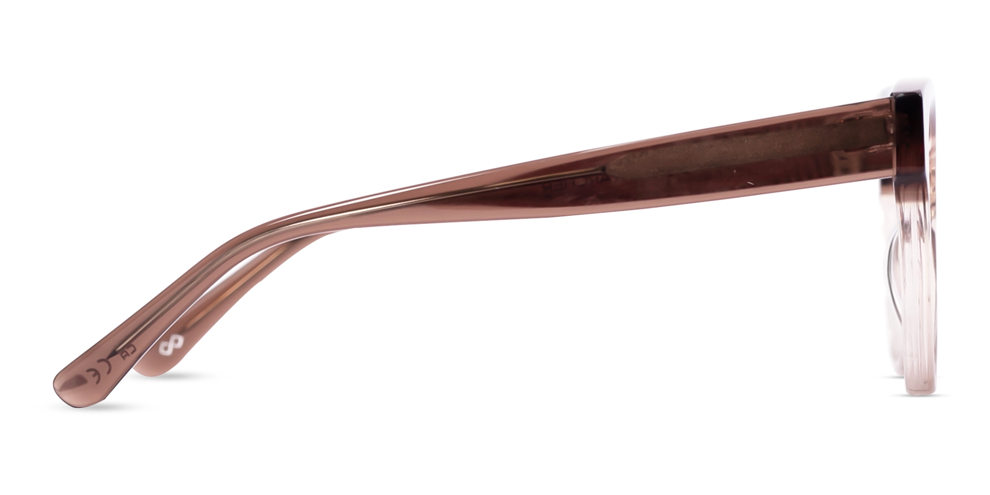 Burnt Umber & Cyrstal Beige Round Glasses