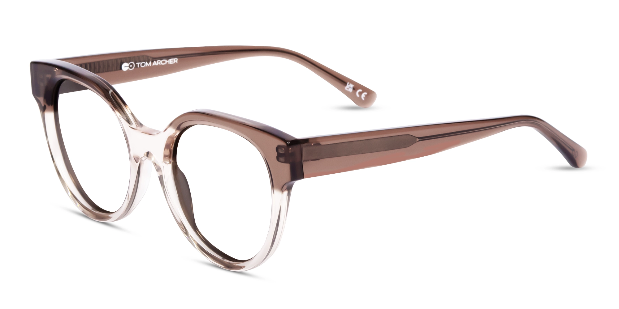 Burnt Umber & Cyrstal Beige Round Glasses