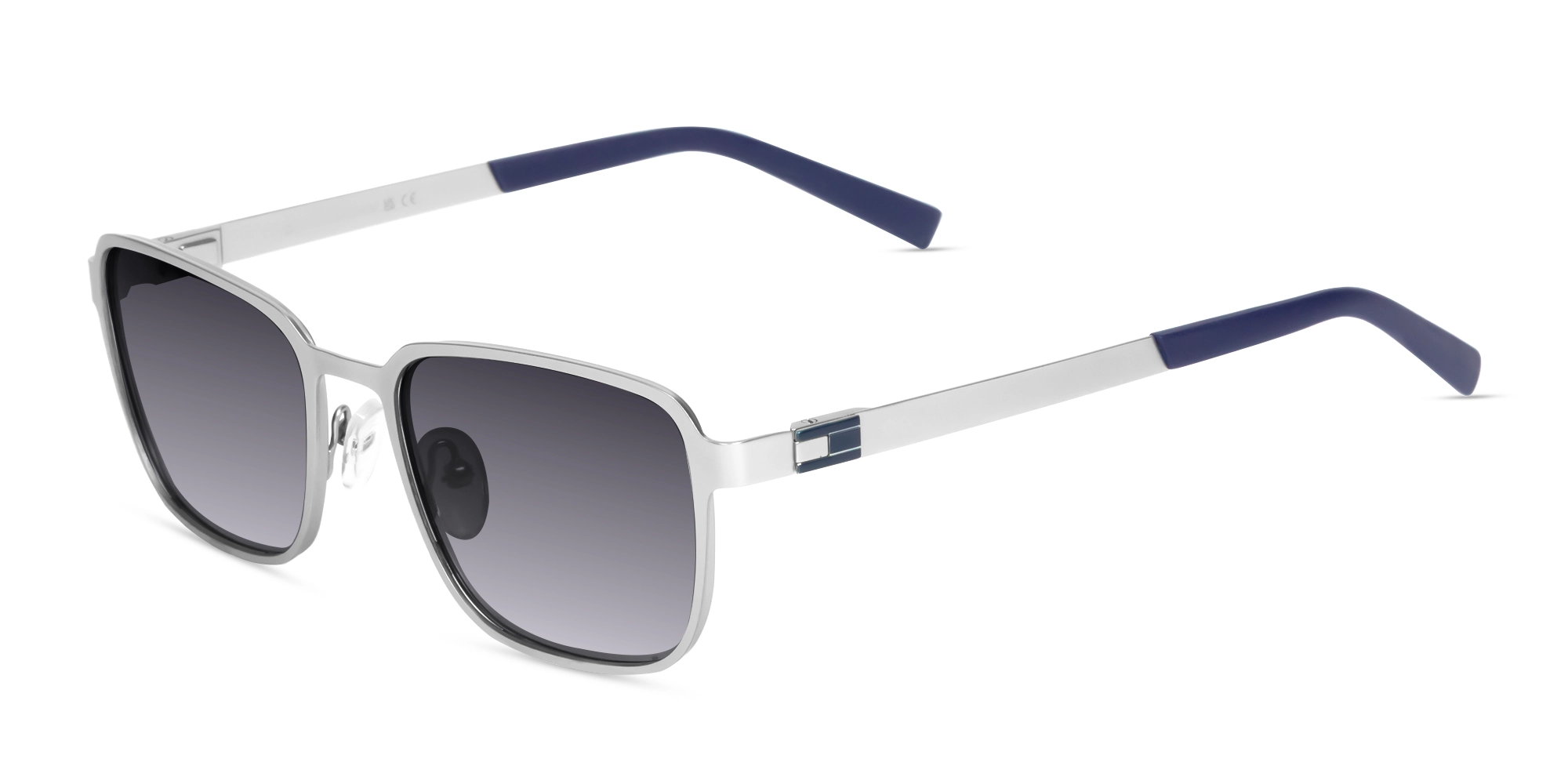 Matte Silver Rectangle Metal Full-Rim Sunglasses 3 Matte Silver Rectangle Metal Full-Rim Sunglasses 3