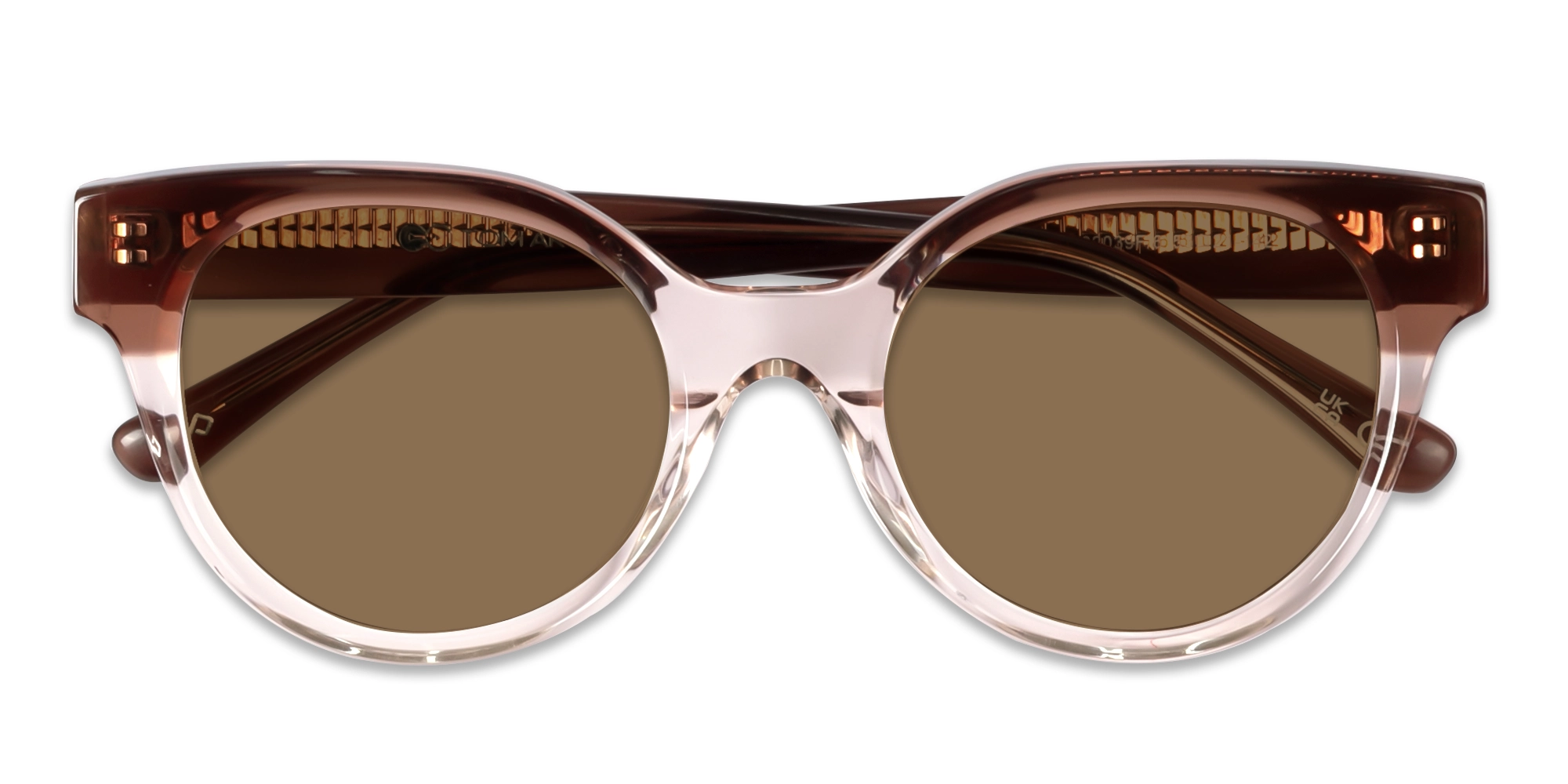 Round Oversized Brown Tint Sunglasses For Women