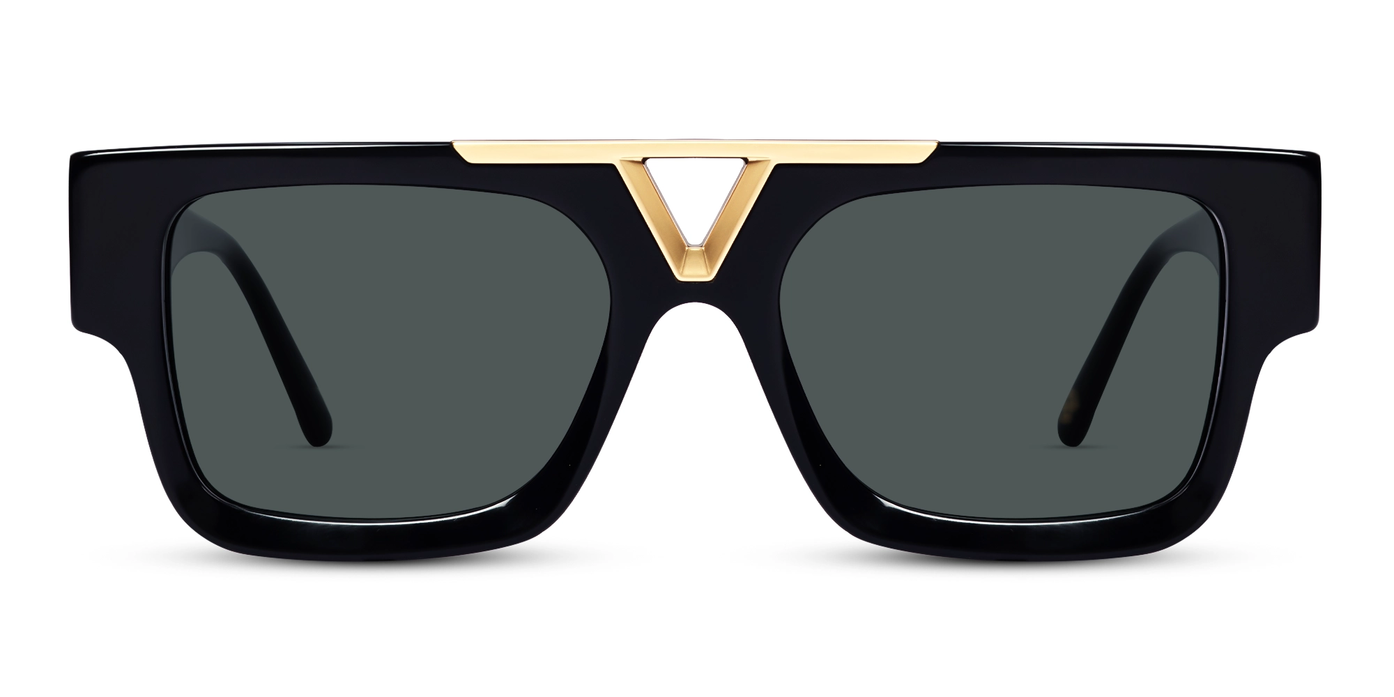 Black Oversized Thick Frame Dark Grey Tint Sunglasses