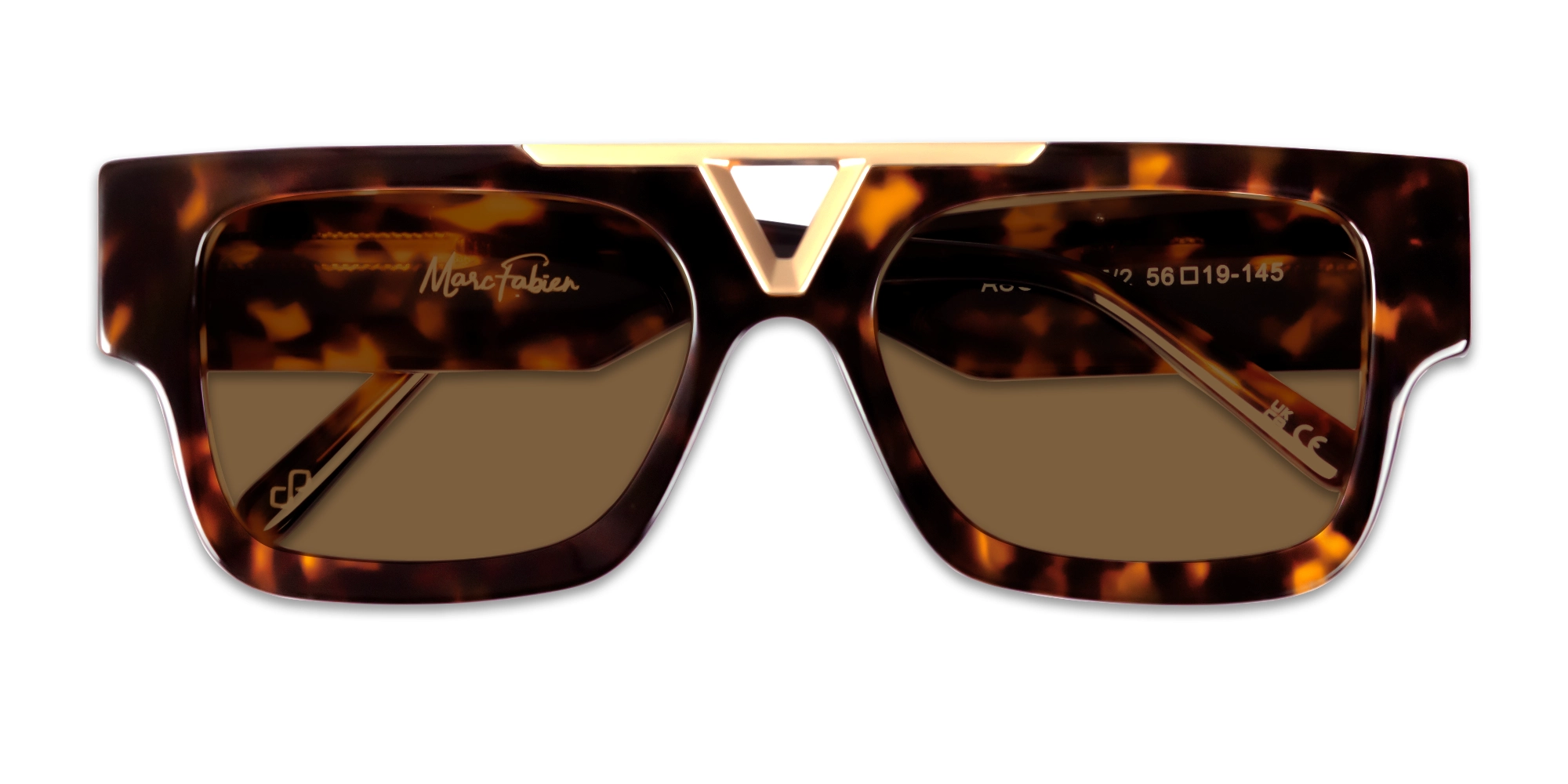 Large Browline Square Brown Tinted Sunglasses