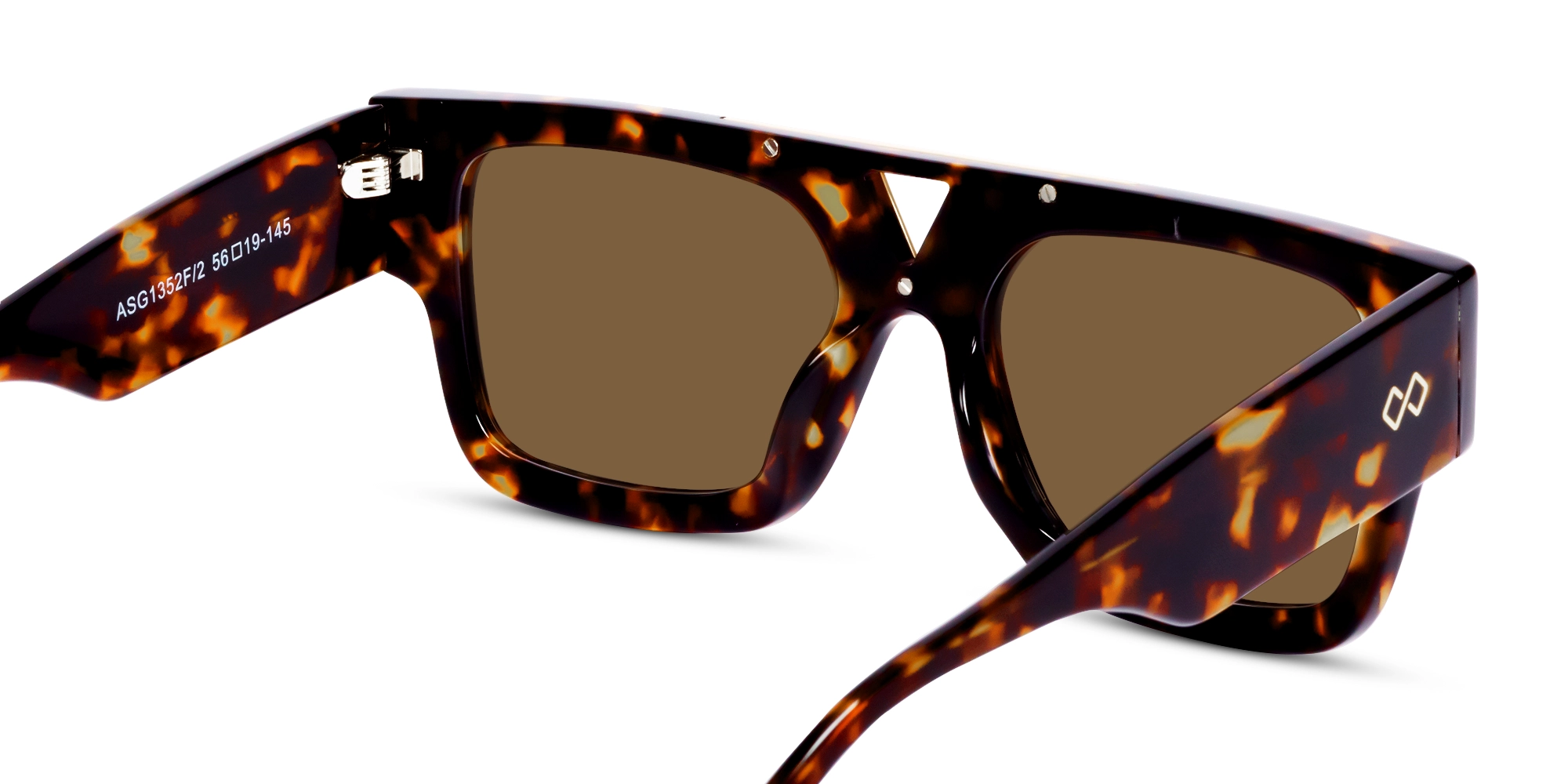 Large Browline Square Brown Tinted Sunglasses