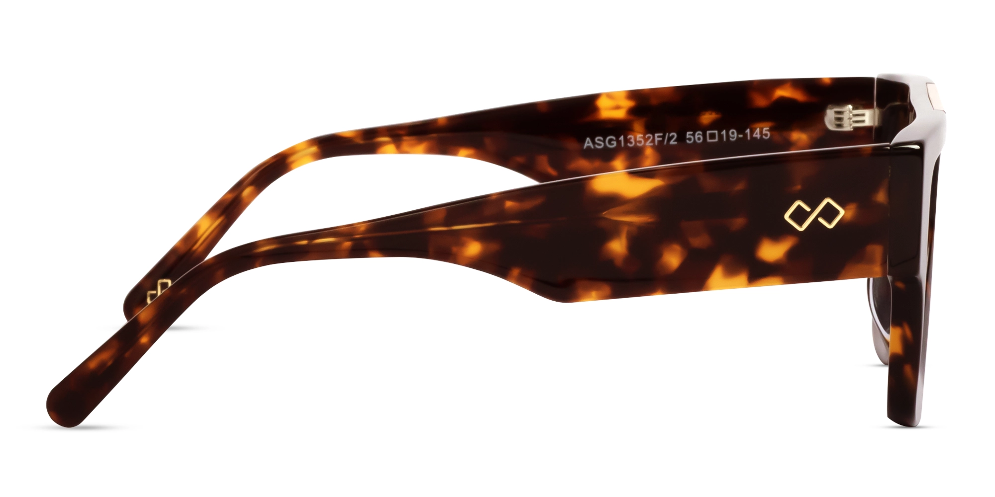 Large Browline Square Brown Tinted Sunglasses