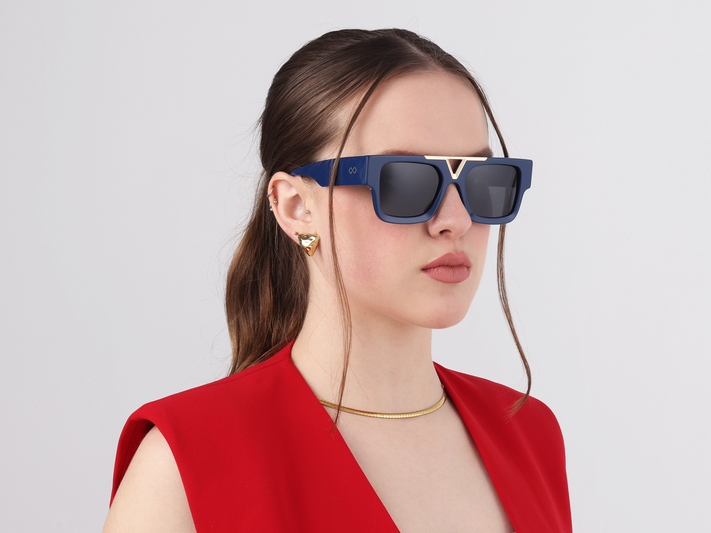 Oversized Acetate Frame With Dark Grey Tint Sunglasses