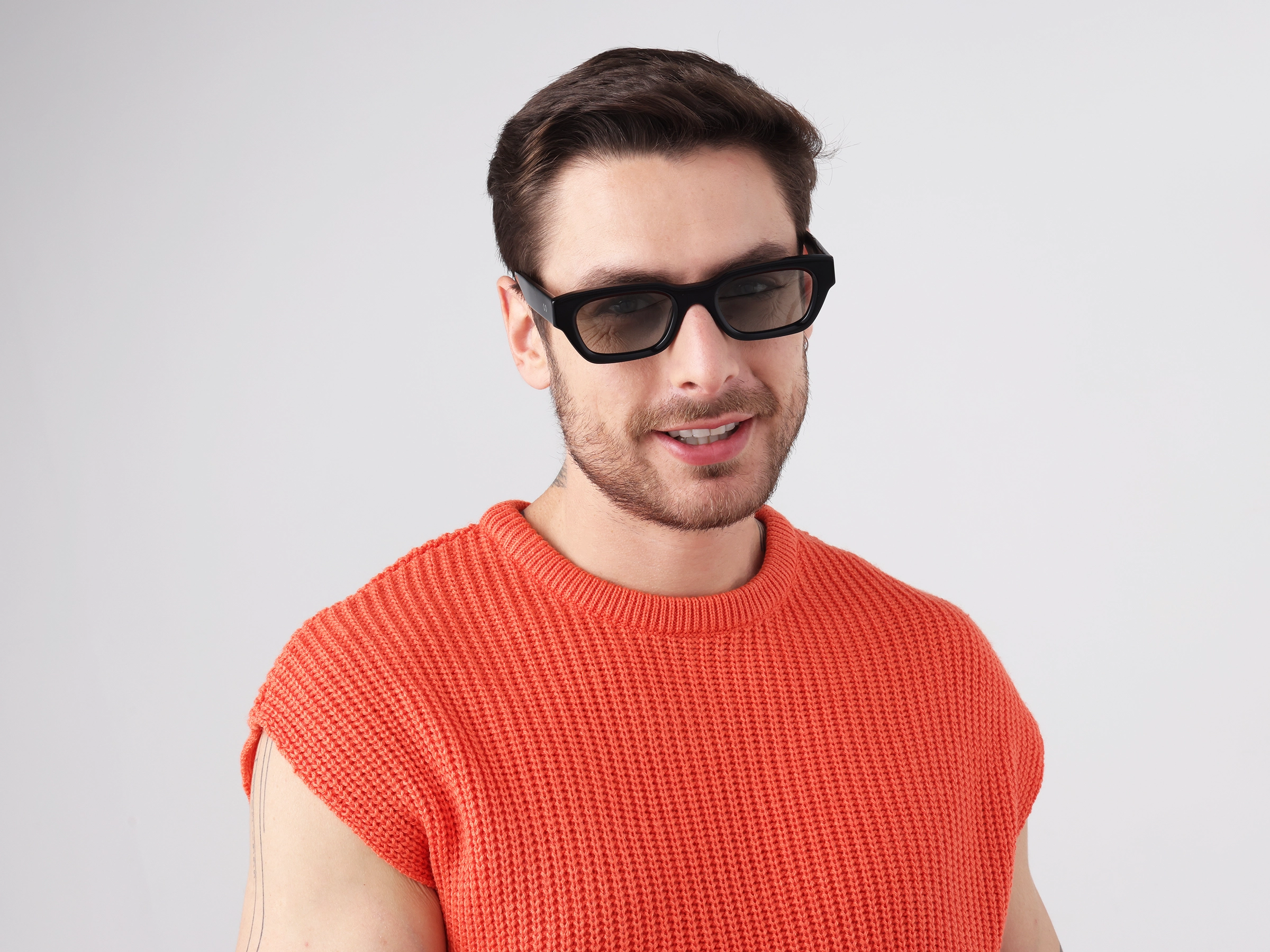 Black Acetate Full-Rim Sunglasses For Men & Women-2