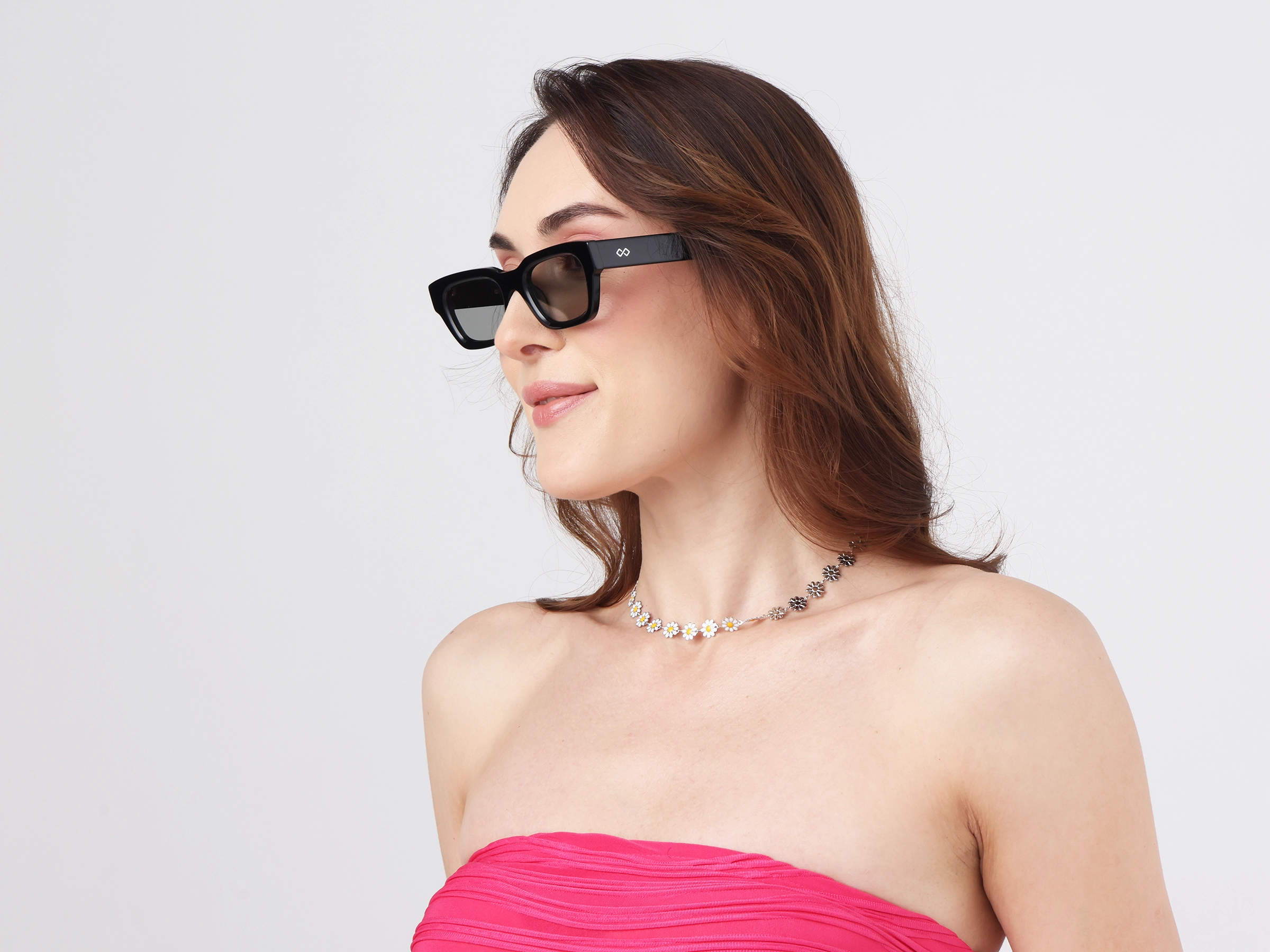 Black Acetate Full-Rim Sunglasses For Men & Women-12