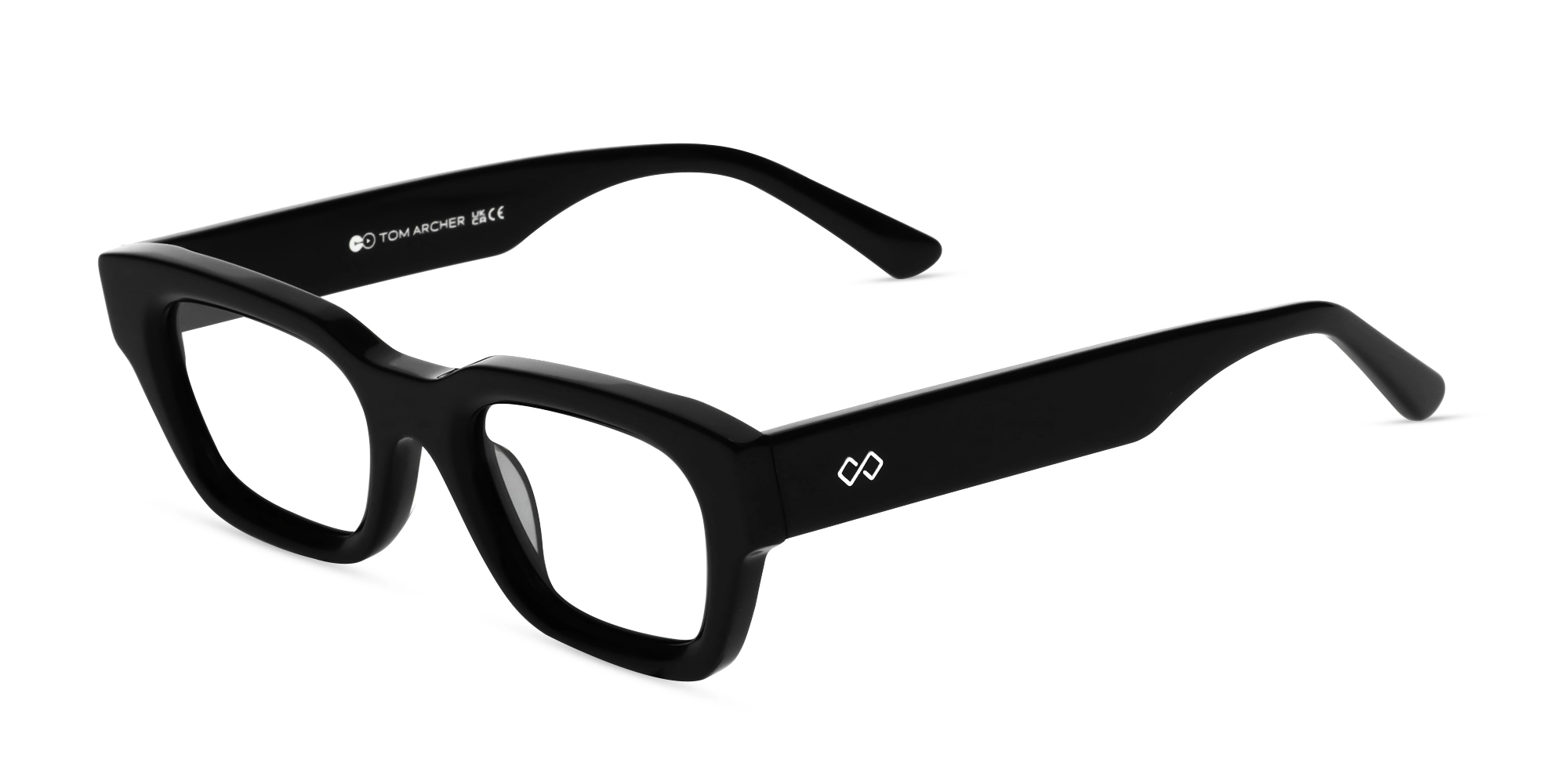 Black Acetate Rectangle Full-Rim Glasses