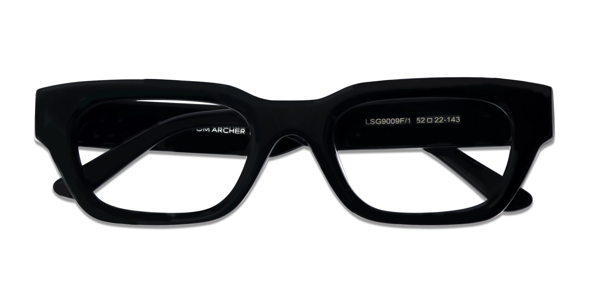 Black Acetate Rectangle Full-Rim Glasses