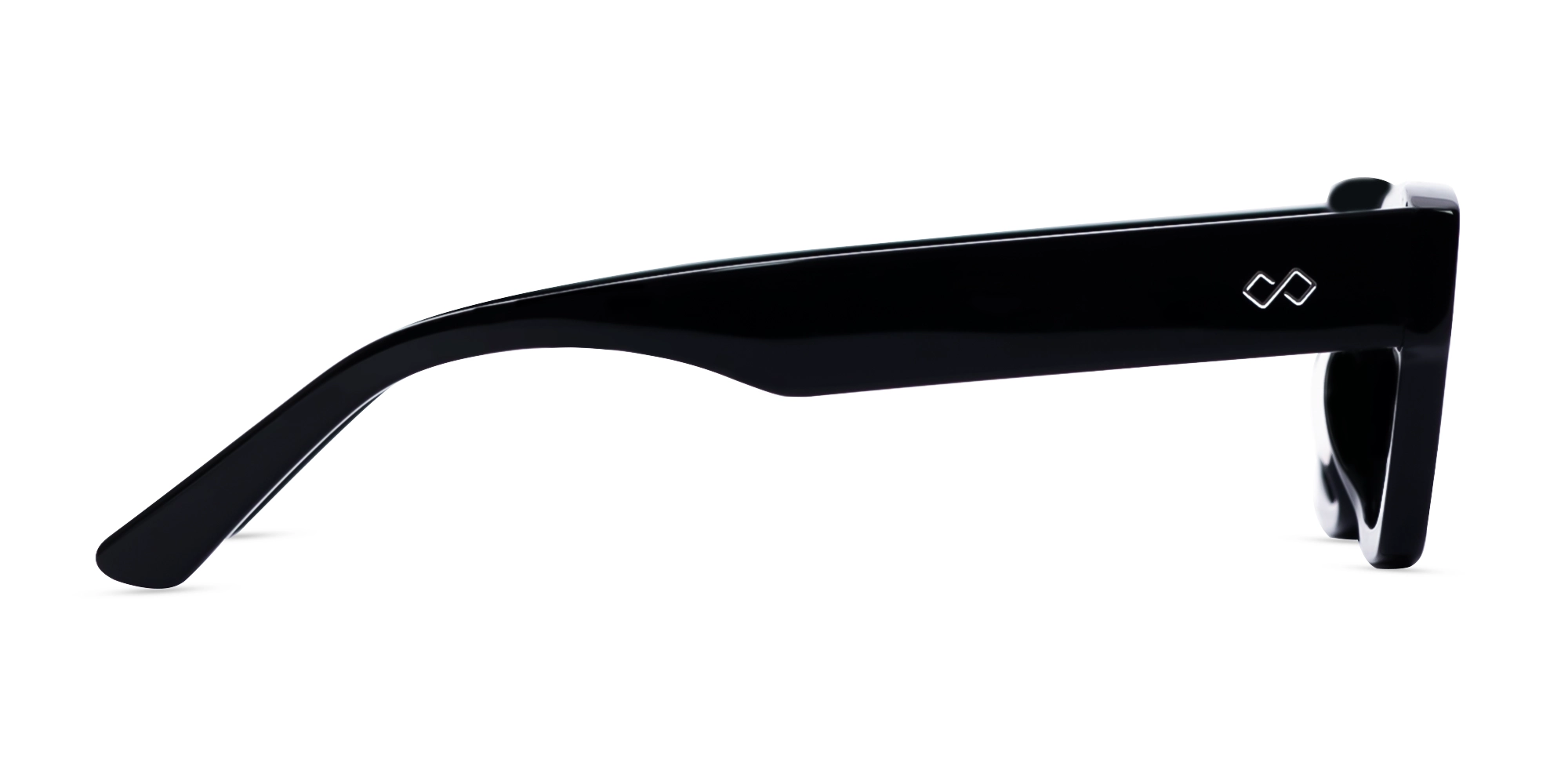 Black Acetate Rectangle Full-Rim Glasses