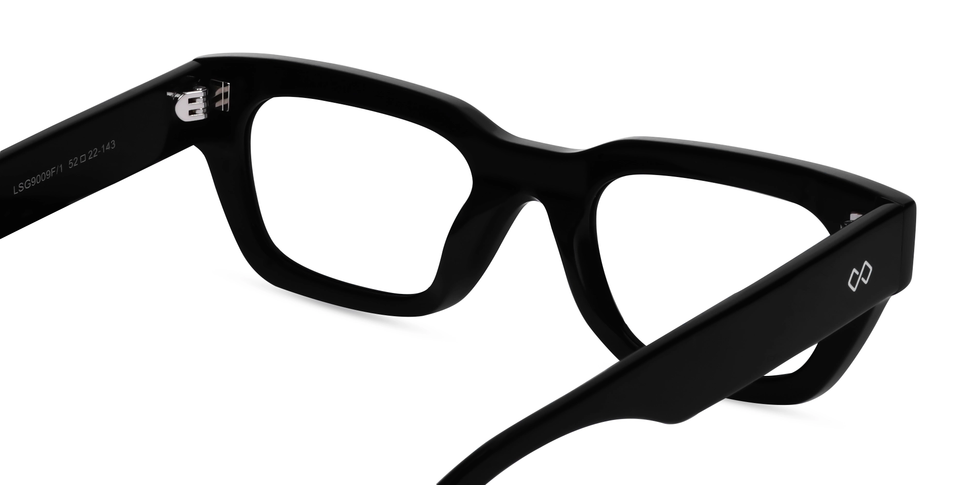 Black Acetate Rectangle Full-Rim Glasses