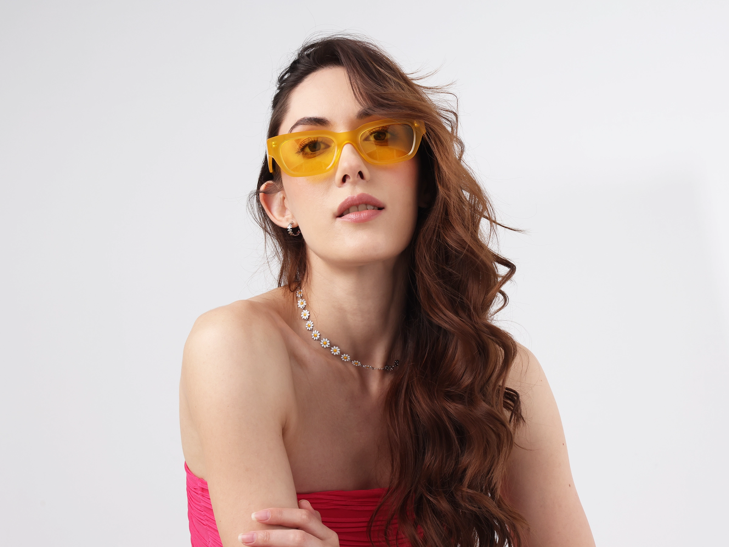 Mimosa Yellow Acetate Full-Rim Rectangle Sunglasses-12
