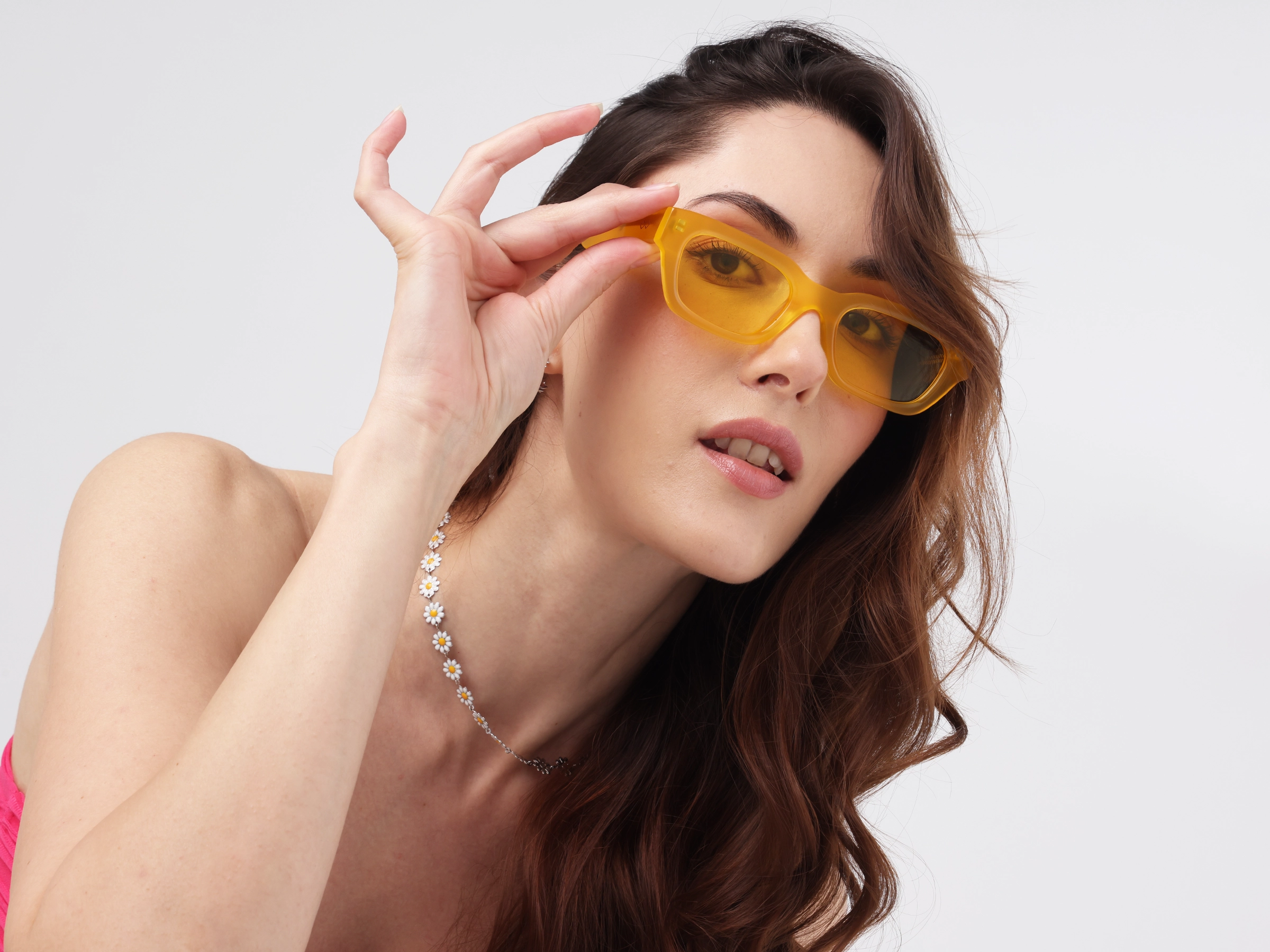 Mimosa Yellow Acetate Full-Rim Rectangle Sunglasses-13