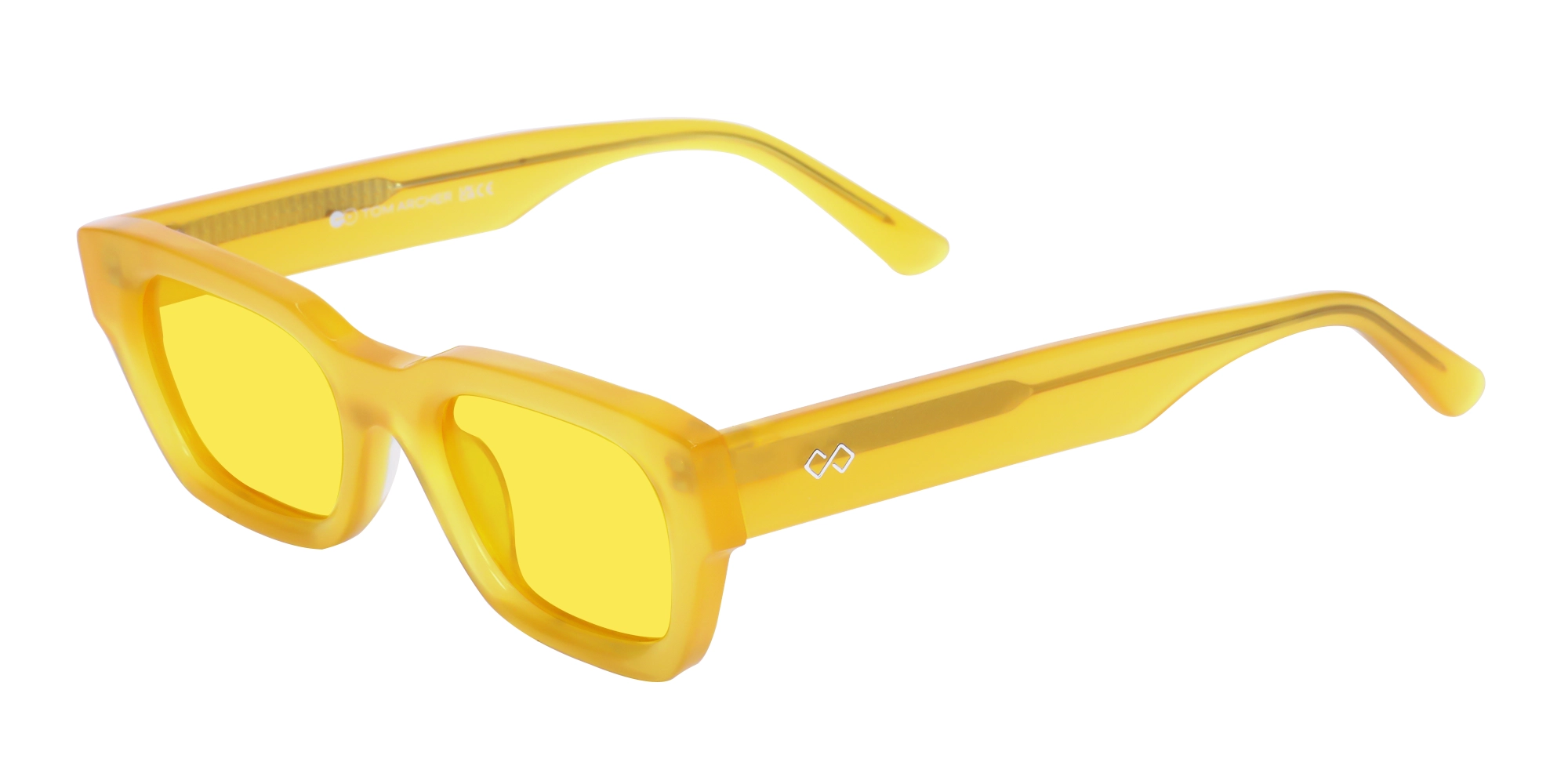Mimosa Yellow Acetate Full-Rim Rectangle Sunglasses-3