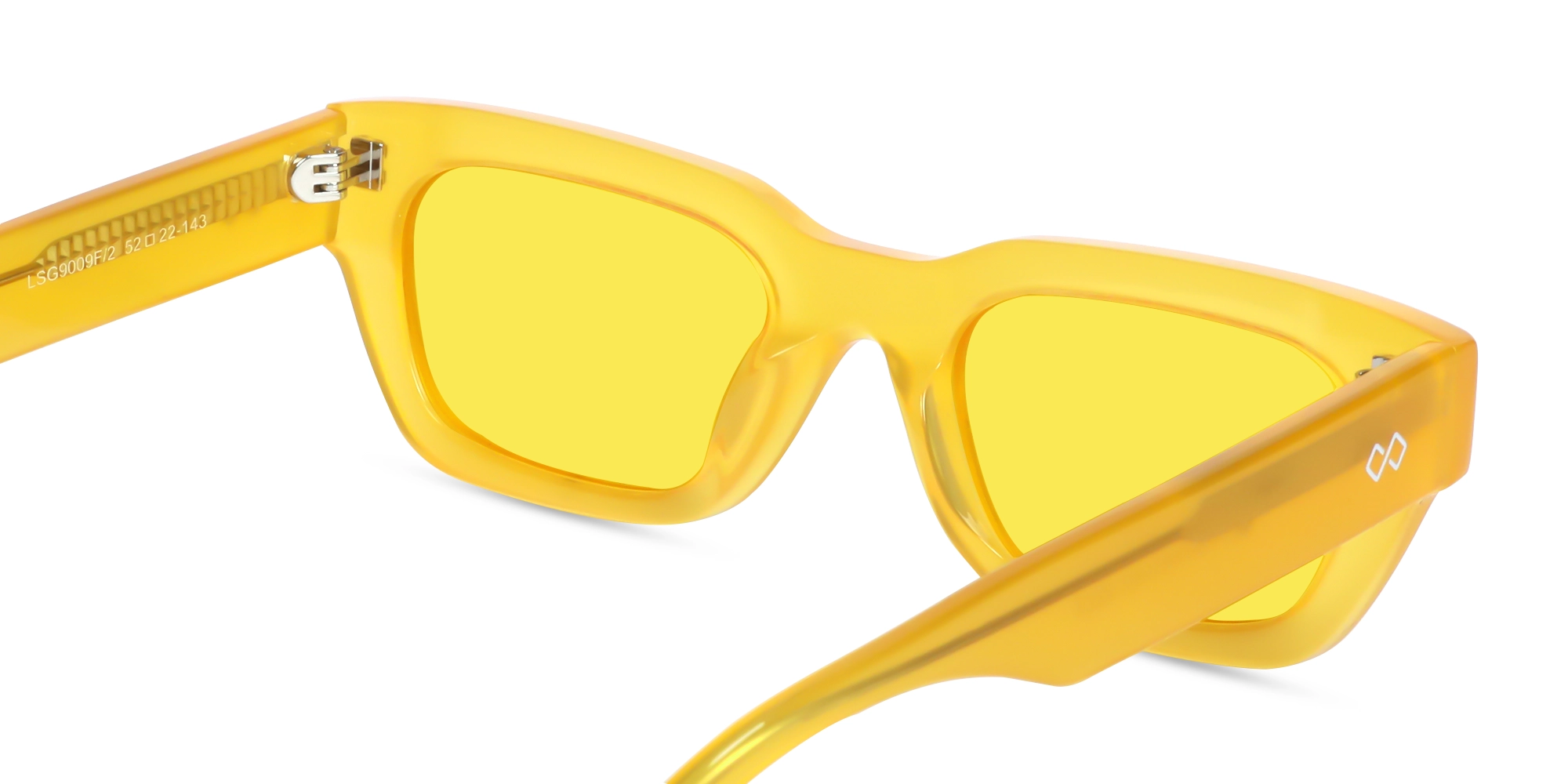 Mimosa Yellow Acetate Full-Rim Rectangle Sunglasses-5