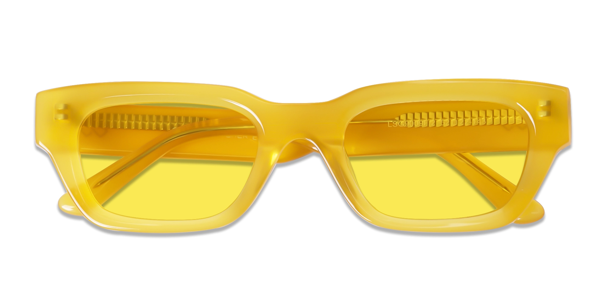 Mimosa Yellow Acetate Full-Rim Rectangle Sunglasses-6