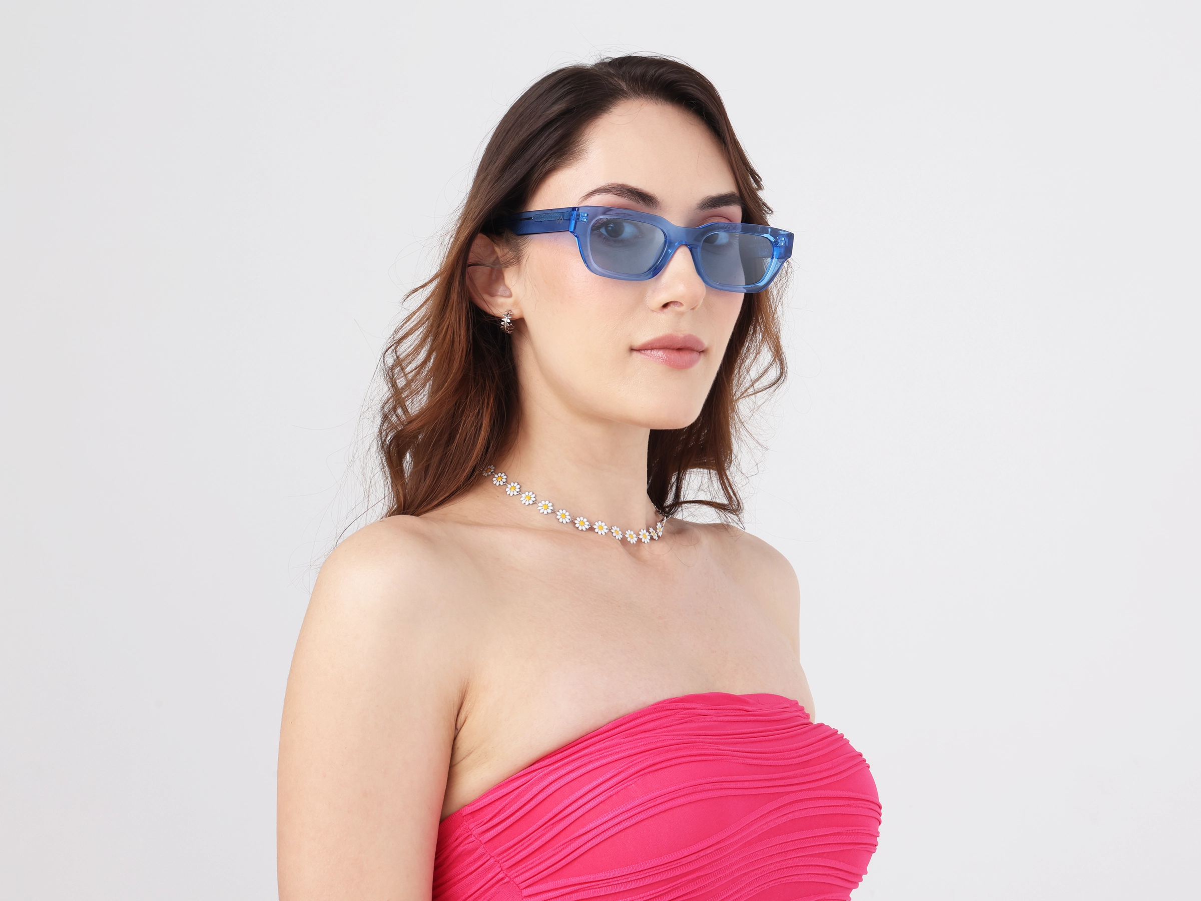 Crystal Azure Blue Acetate Full-Rim Rectangle Sunglasses-13