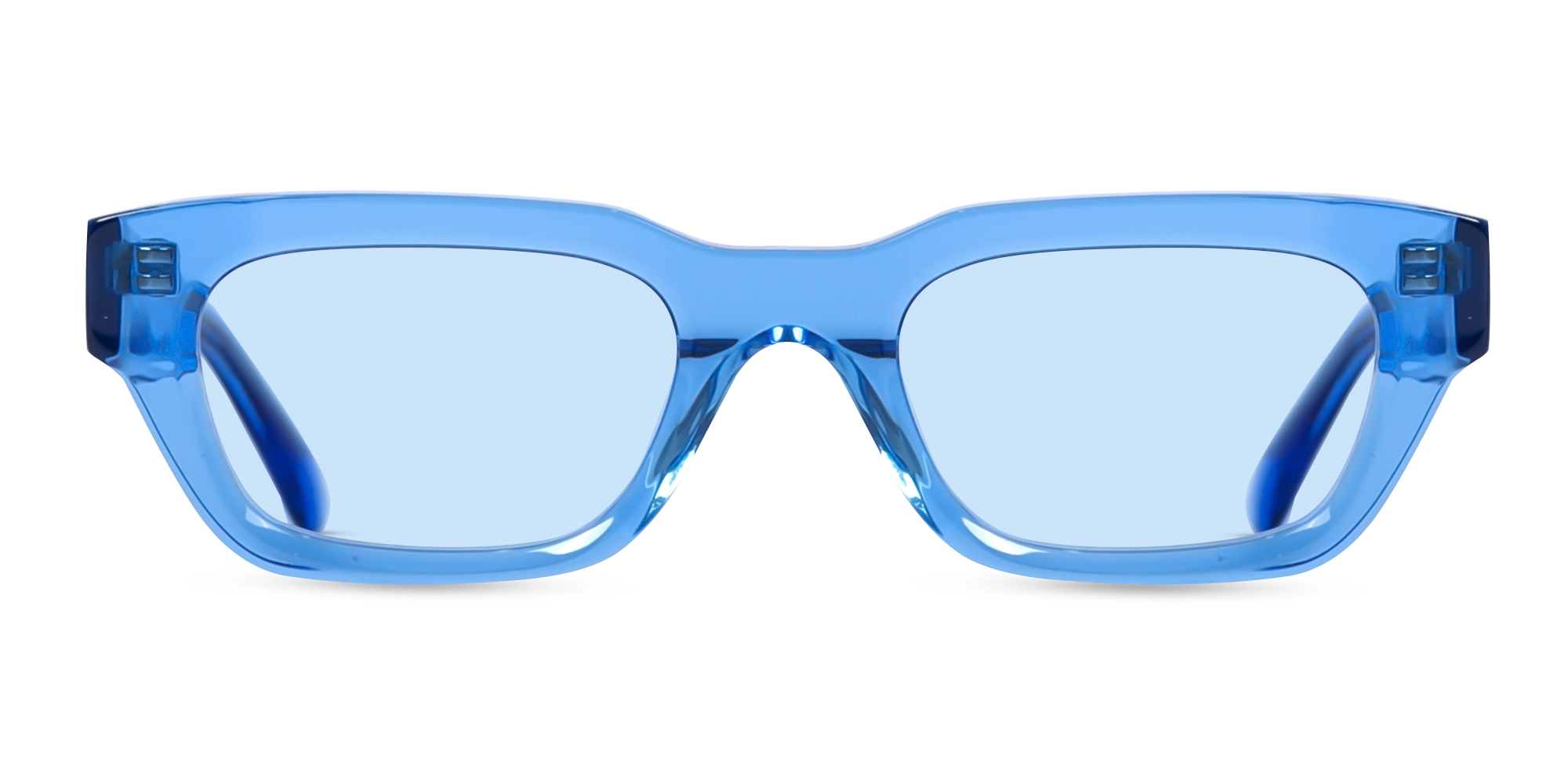 Crystal Azure Blue Acetate Full-Rim Rectangle Sunglasses-1 Crystal Azure Blue Acetate Full-Rim Rectangle Sunglasses-1