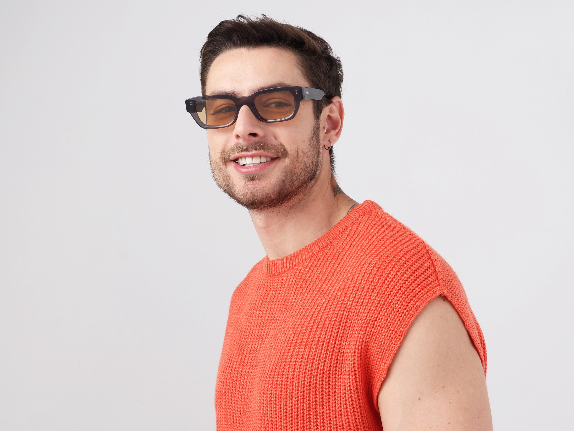 Acetate Full-Rim Rectangle Sunglasses -1