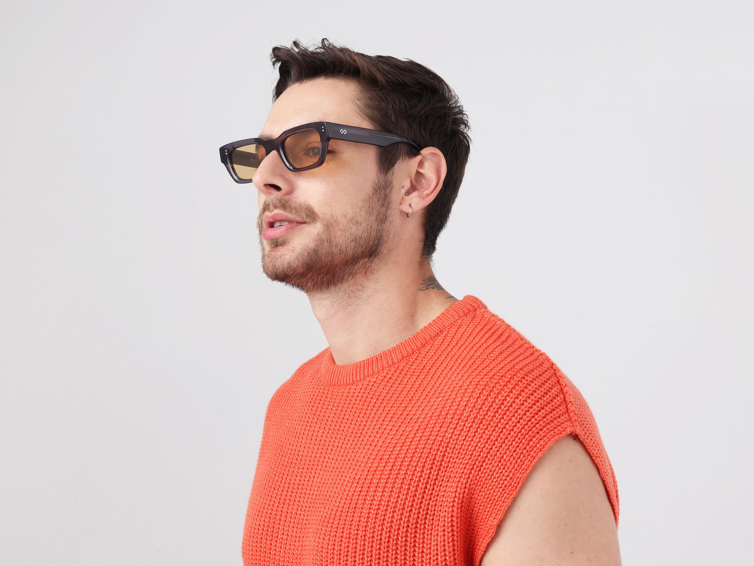 Acetate Full-Rim Rectangle Sunglasses -2