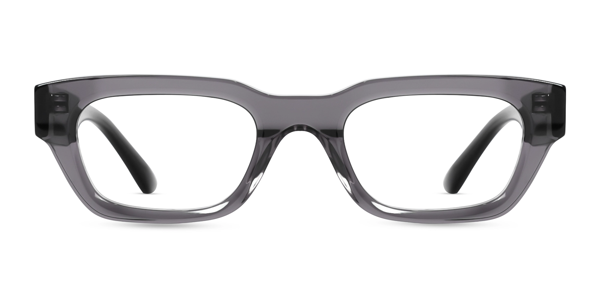 Crystal Slate Grey Rectangle Glasses