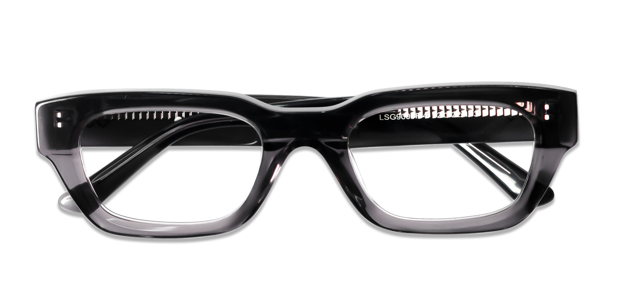 Crystal Slate Grey Rectangle Glasses
