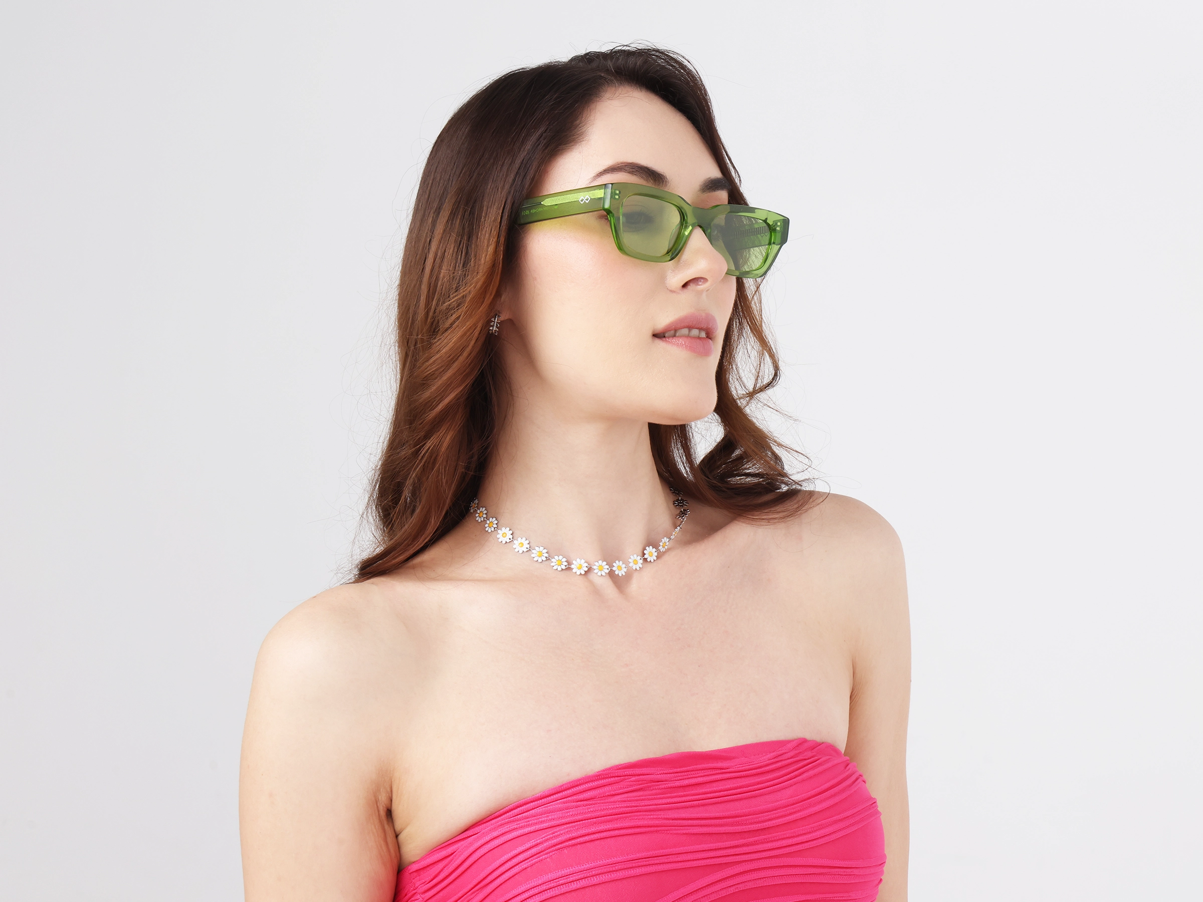 Crystal Moss Green Full-Rim Rectangle Sunglasses-13