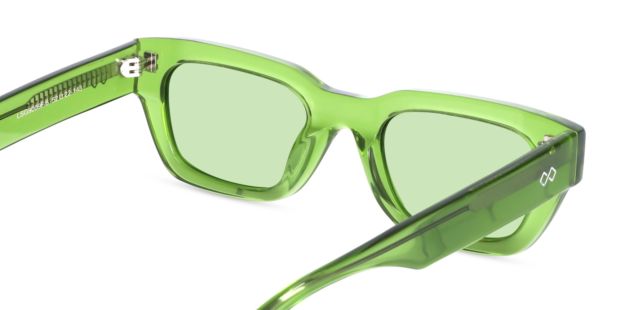Crystal Moss Green Full-Rim Rectangle Sunglasses-5