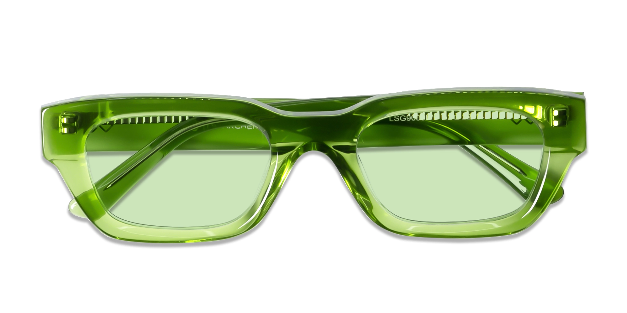 Crystal Moss Green Full-Rim Rectangle Sunglasses-6