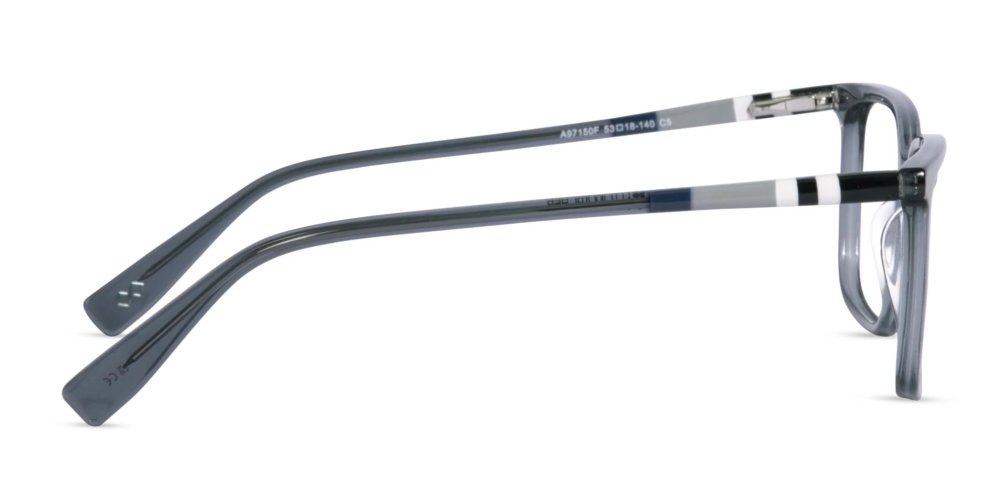 Crystal Black Frame Rectangle Glasses-4