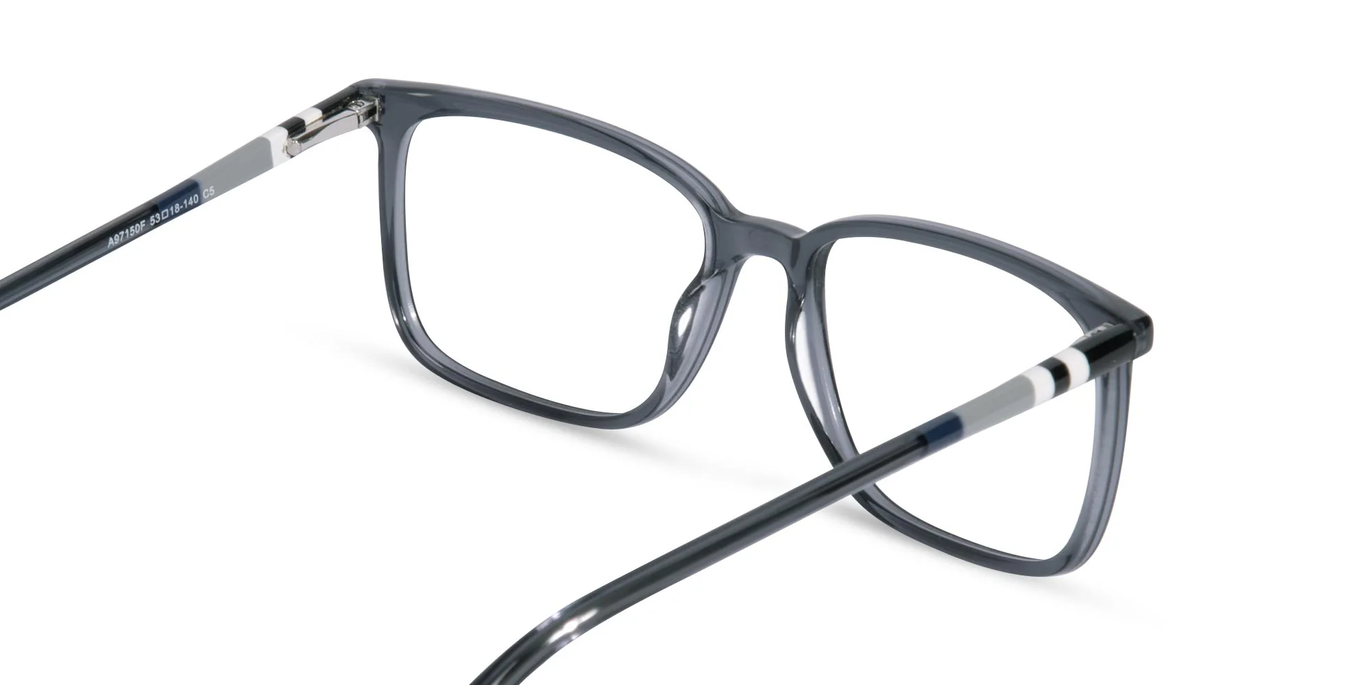 Crystal Black Frame Rectangle Glasses-5