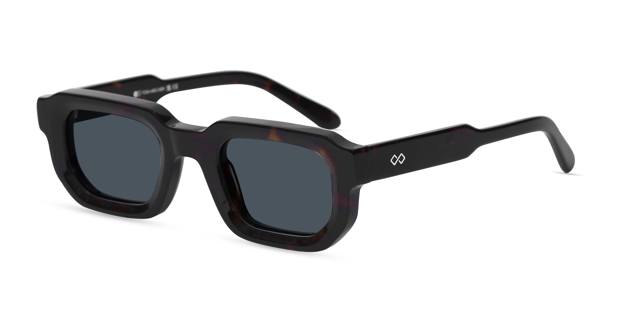 Dark Tortoise Rectangle Acetate Sunglasses-3
