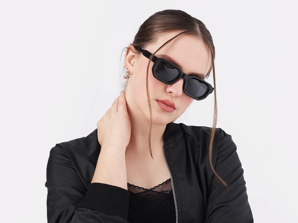 Dark Tortoise Rectangle Acetate Sunglasses 52