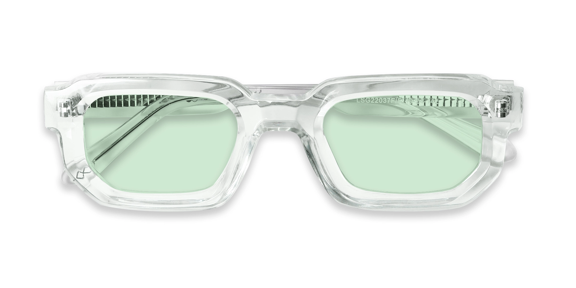 Crystal Clear Rectangle Full Rim Sunglasses-6