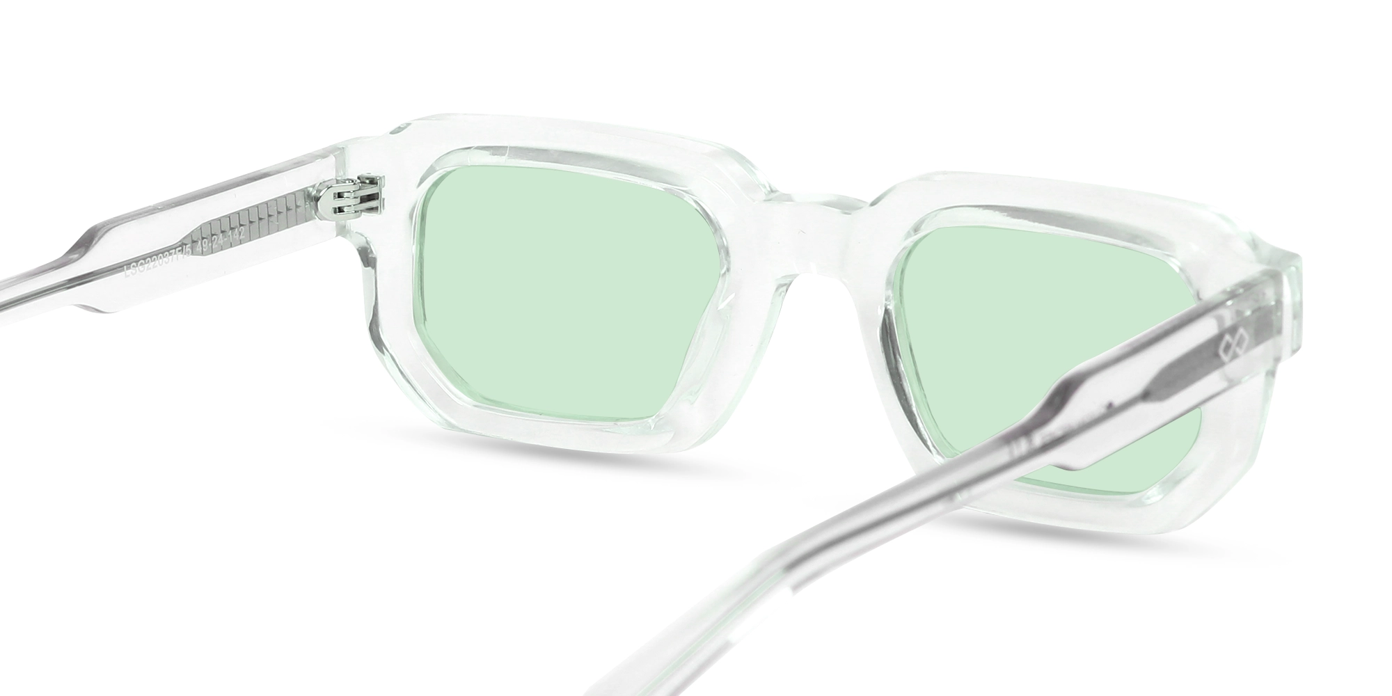 Crystal Clear Rectangle Full Rim Sunglasses-5